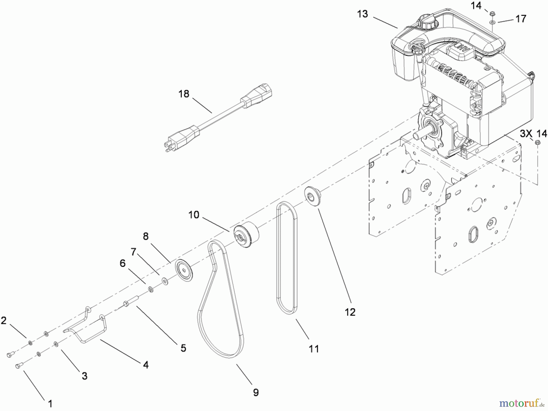  Toro Neu Snow Blowers/Snow Throwers Seite 2 38650 (1128 OXE) - Toro Power Max 1128 OXE Snowthrower, 2009 (290000001-290999999) ENGINE ASSEMBLY