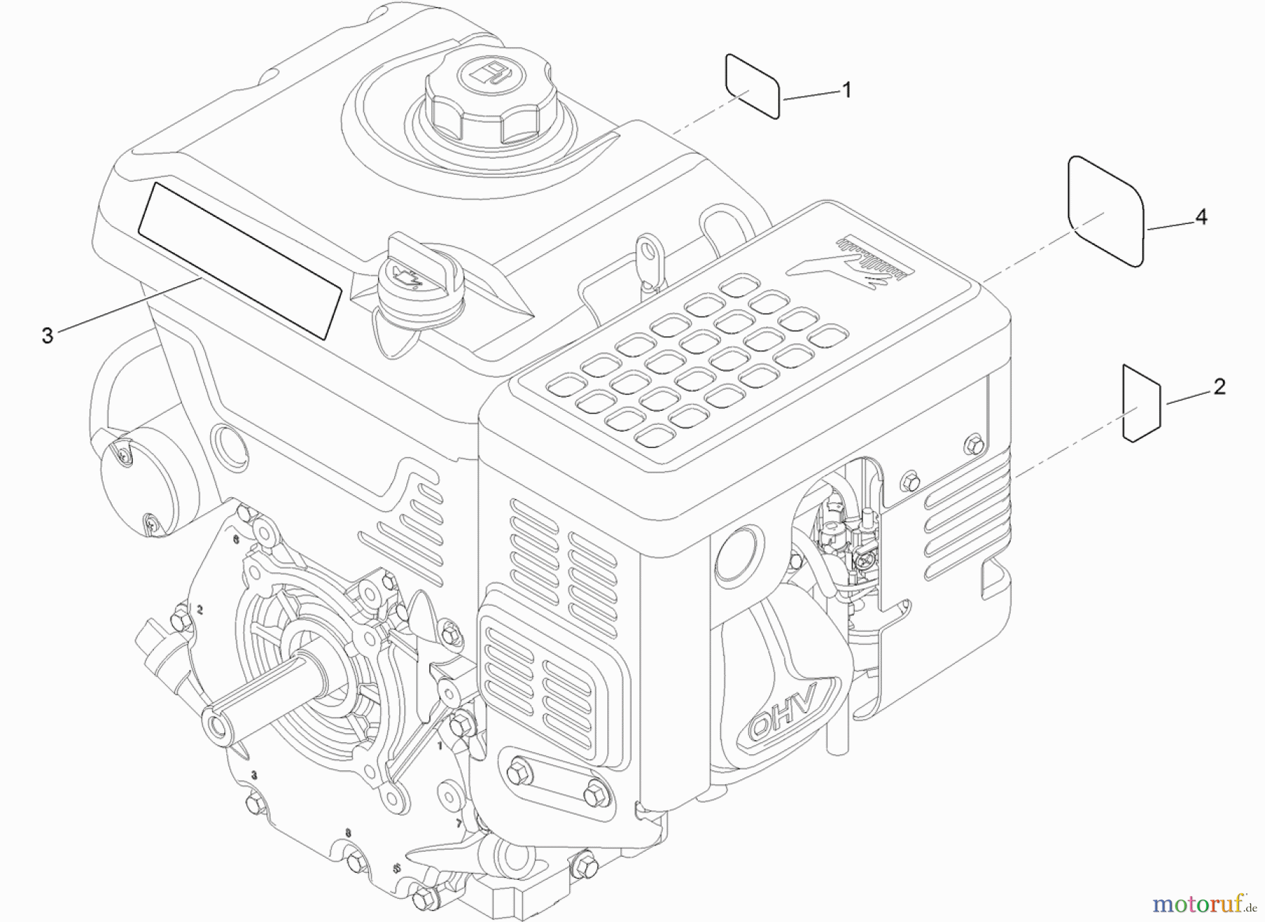  Toro Neu Snow Blowers/Snow Throwers Seite 2 38660 (928 OE) - Toro Power Max Heavy Duty 928 OE Snowthrower, 2013 (SN 313000001-313999999) ENGINE DECAL ASSEMBLY