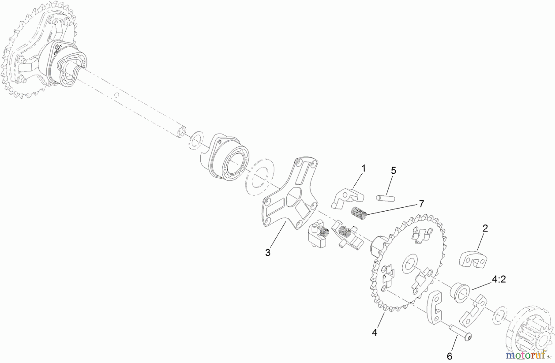  Toro Neu Snow Blowers/Snow Throwers Seite 2 38661 (926 OXE) - Toro Power Max 926 OXE Snowthrower, 2012 (SN 312000001-312999999) WHEEL CLUTCH SPROCKET ASSEMBLY