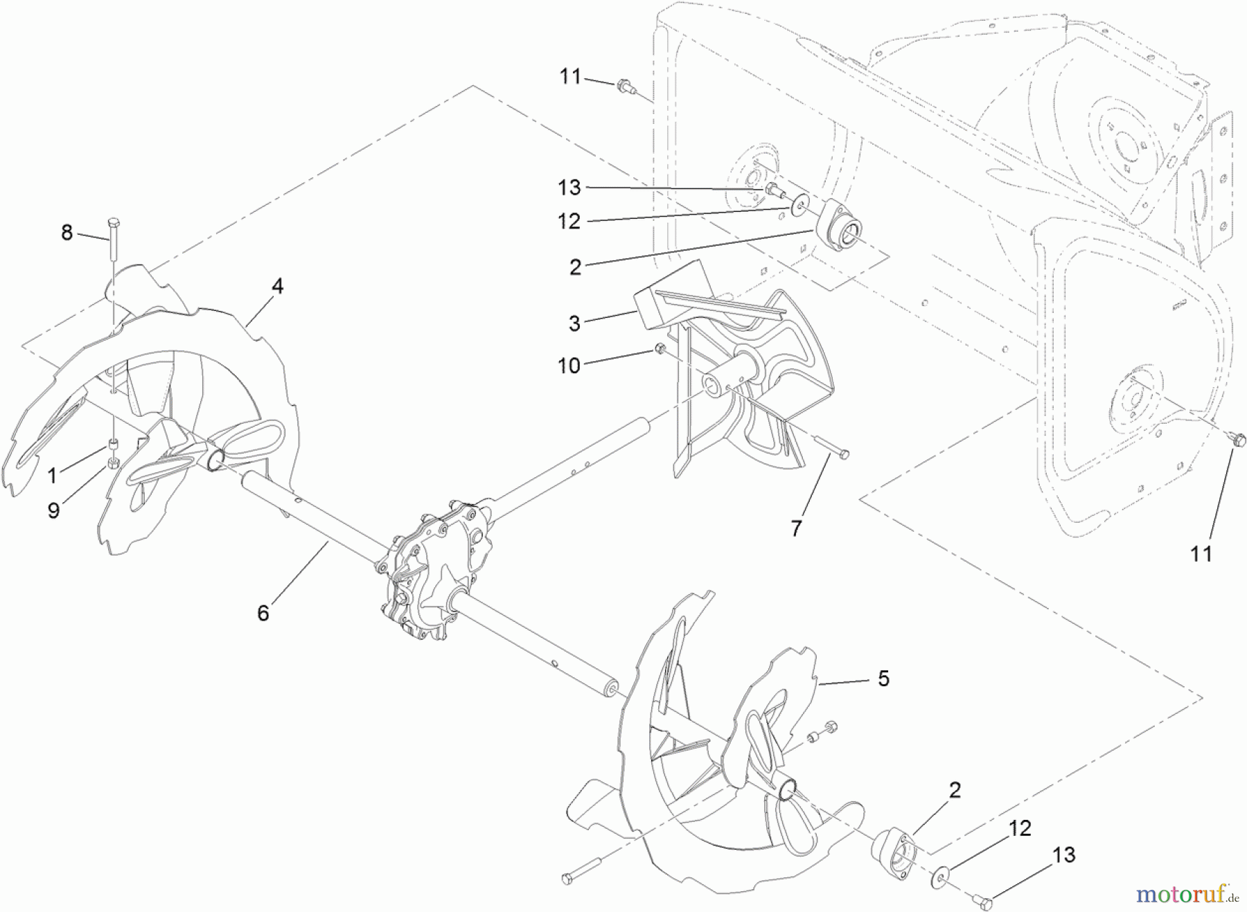  Toro Neu Snow Blowers/Snow Throwers Seite 2 38828 (1128 OXE) - Toro Power Max Heavy Duty 1128 OXE Snowthrower, 2013 (SN 313000001-313999999) AUGER AND IMPELLER ASSEMBLY