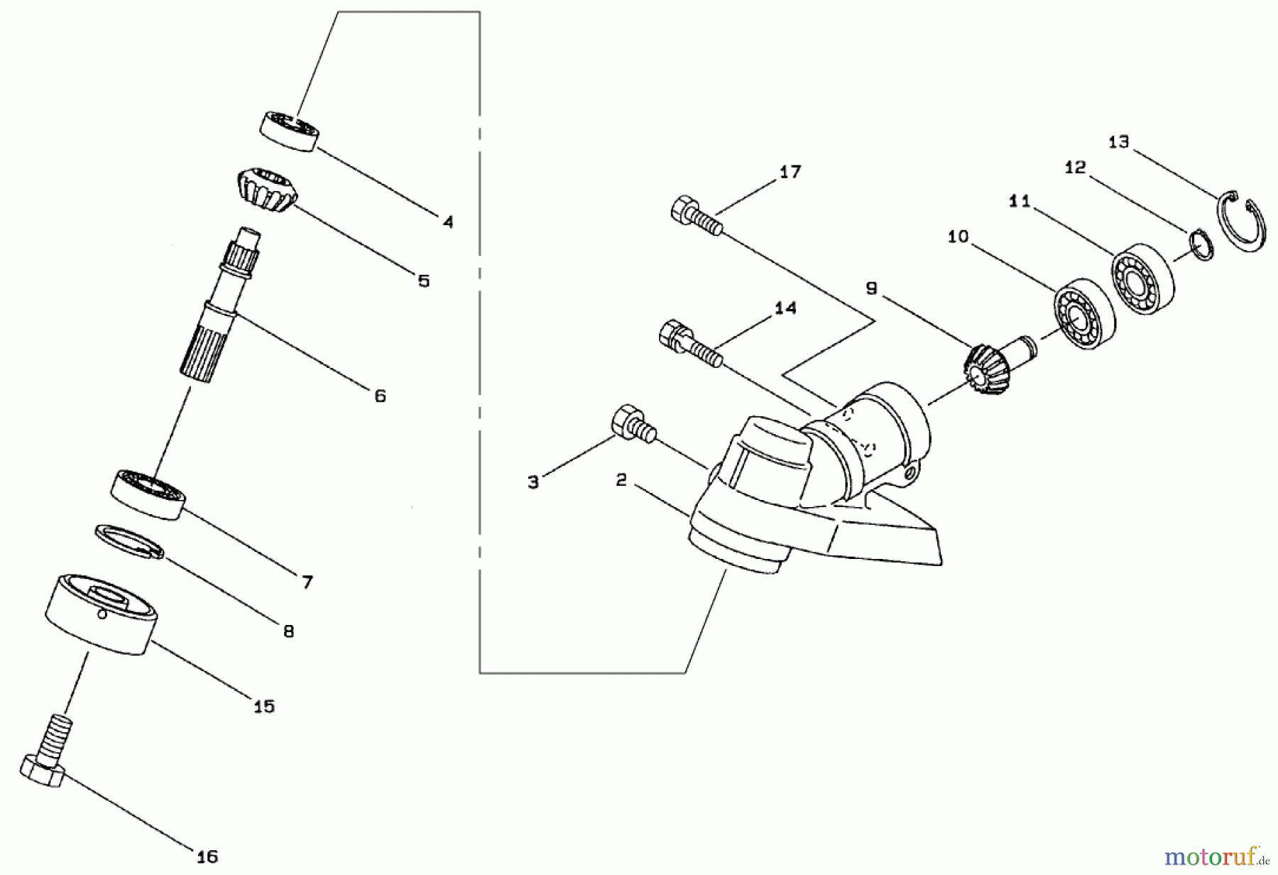  Toro Neu Trimmers, String/Brush 53011 - Toro Gas Trimmer, Straight Shaft (53005), 1998 (895001-899999) GEARCASE ASSEMBLY