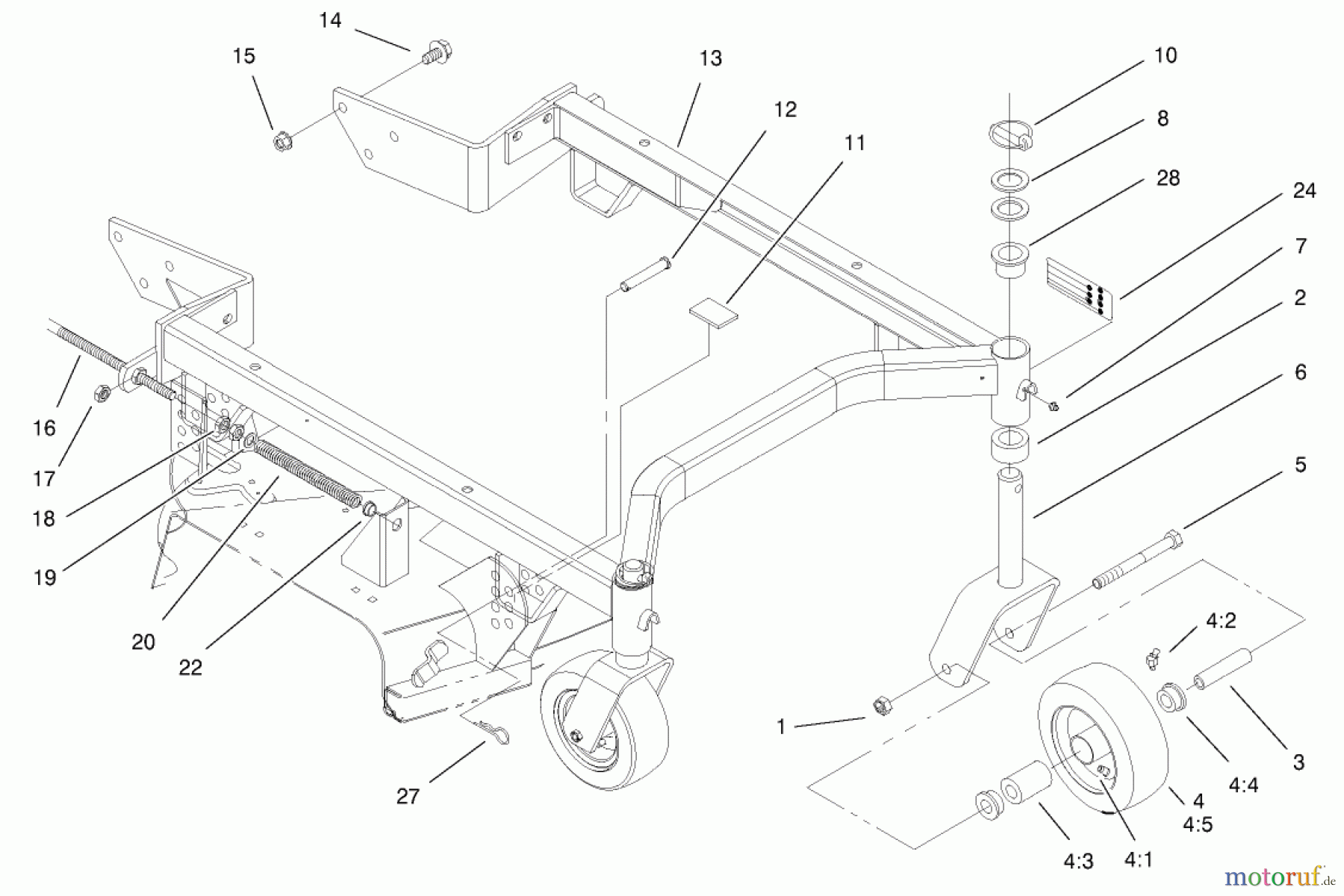  Mähdecks 30147 - Toro 112cm Side Discharge Mower (SN: 200000001 - 200999999) (2000) CARRIER FRAME ASSEMBLY