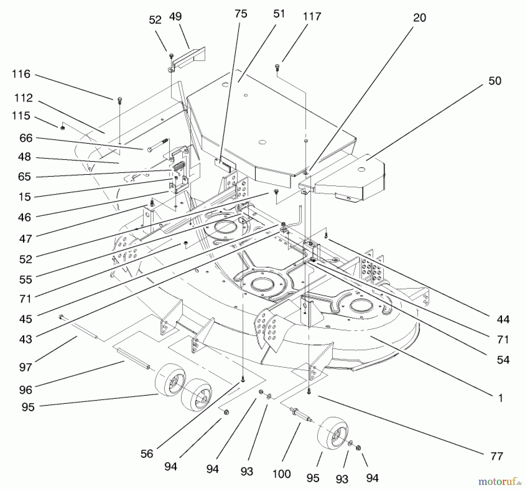  Mähdecks 30147 - Toro 112cm Side Discharge Mower (SN: 990001 - 999999) (1999) DECK AND COVERS