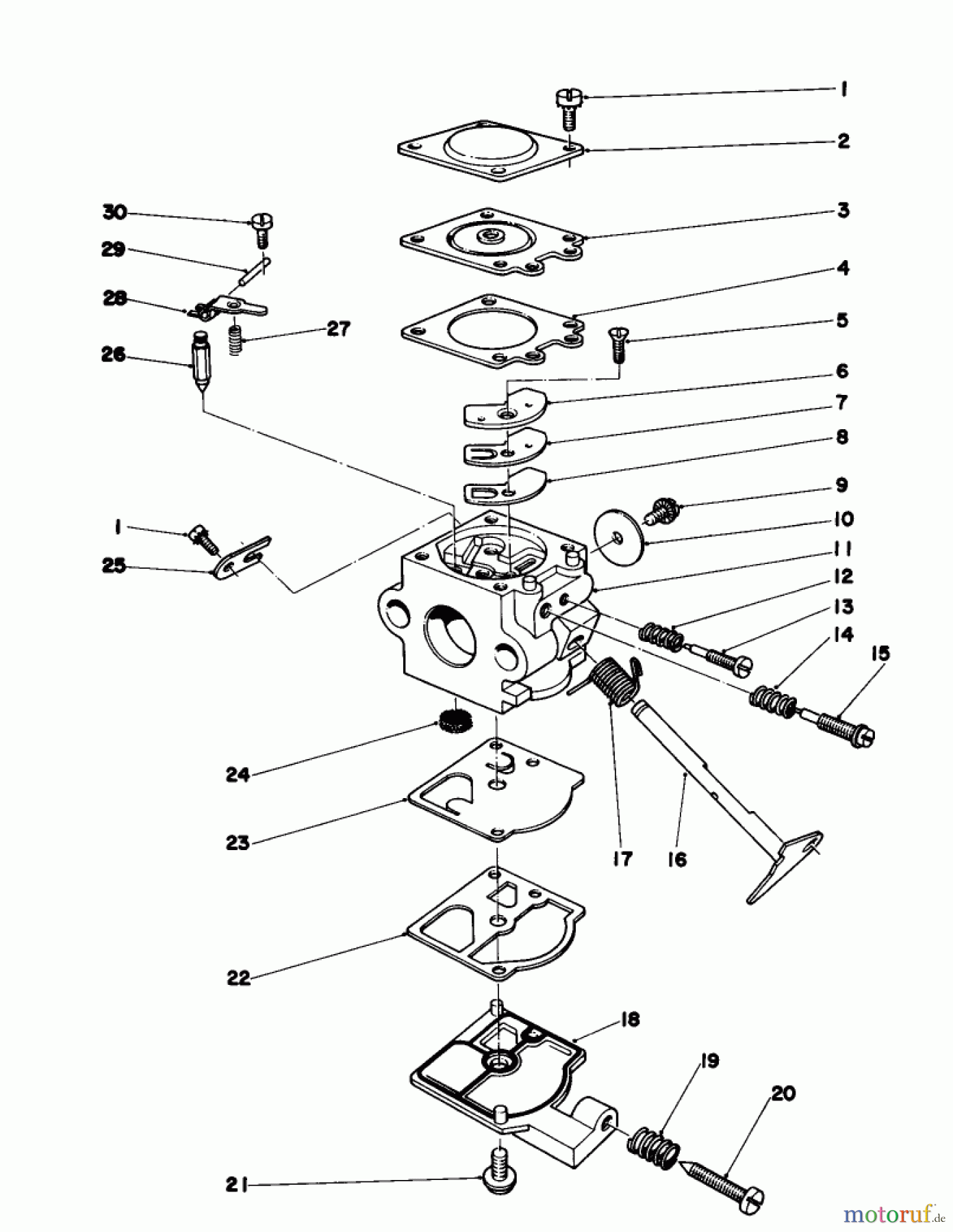  Laubbläser / Laubsauger 30930 - Toro 21cc Hand Held Blower (SN: 0000001 - 0999999) (1980) CARBURETOR ASSEMBLY