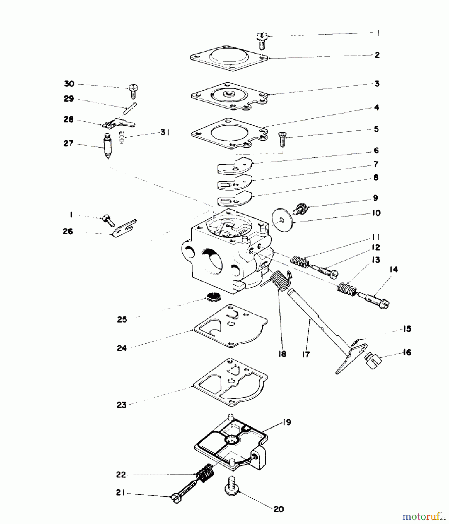  Laubbläser / Laubsauger 30940 - Toro 40cc Back Pack Blower (SN: 5000001 - 5999999) (1985) CARBURETOR ASSEMBLY