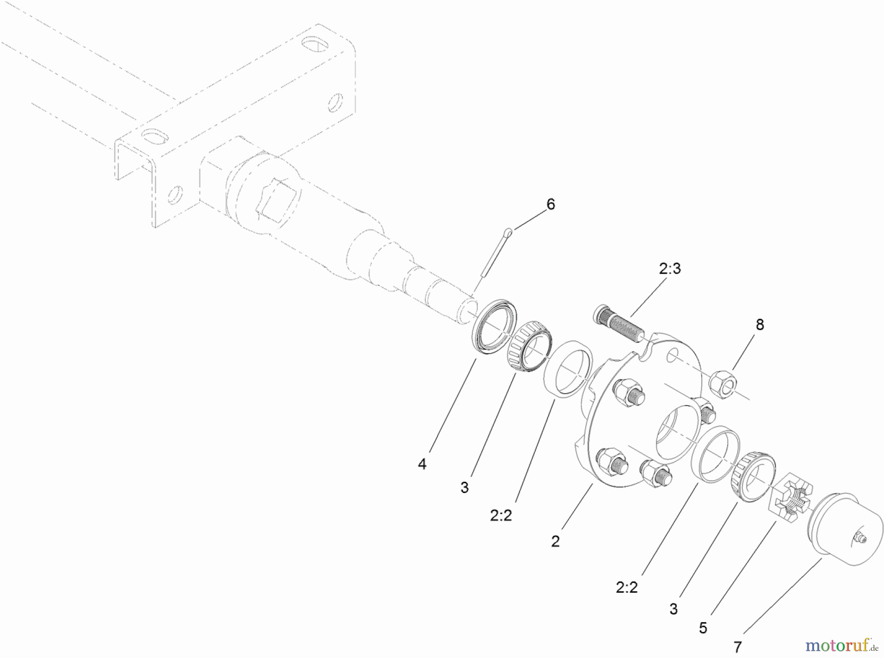  Laubbläser / Laubsauger 32614 - Toro BC-25 Brush Chipper (SN: 312000001 - 312999999) (2012) AXLE ASSEMBLY NO. 119-5190