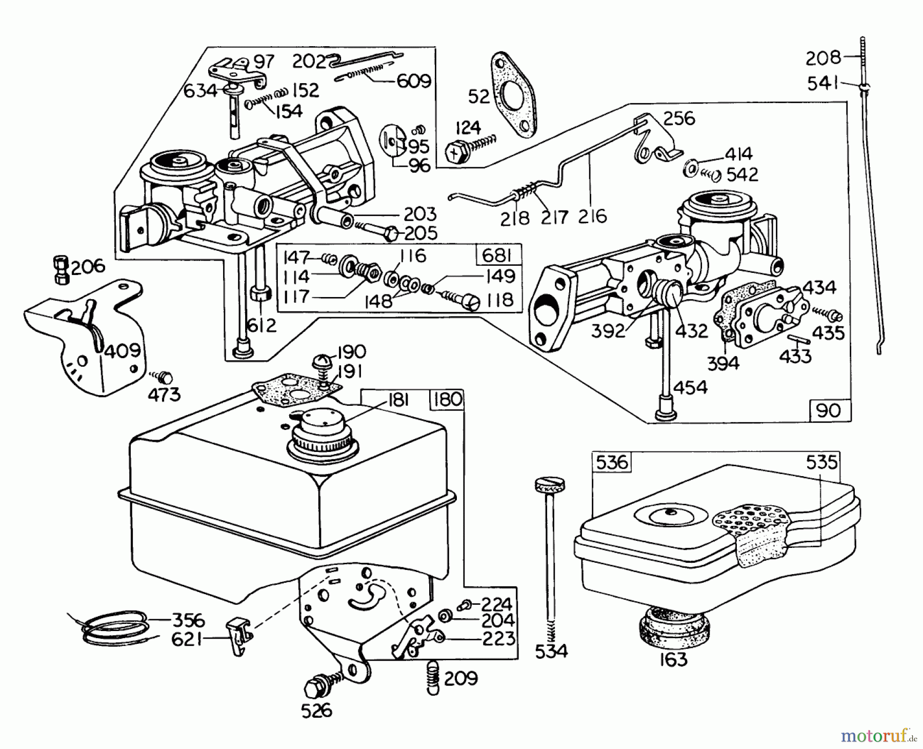  Laubbläser / Laubsauger 62900 - Toro 5 hp Lawn Vacuum (SN: 3000001 - 3999999) (1973) CARBURETOR ASSEMBLY