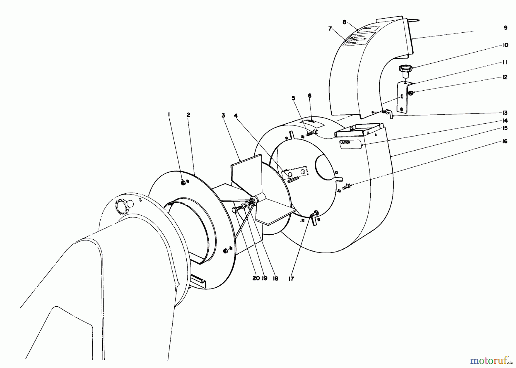  Laubbläser / Laubsauger 62911 - Toro 5 hp Lawn Vacuum (SN: 4000001 - 4999999) (1974) BLOWER ASSEMBLY (MODELS 62911 & 62922)