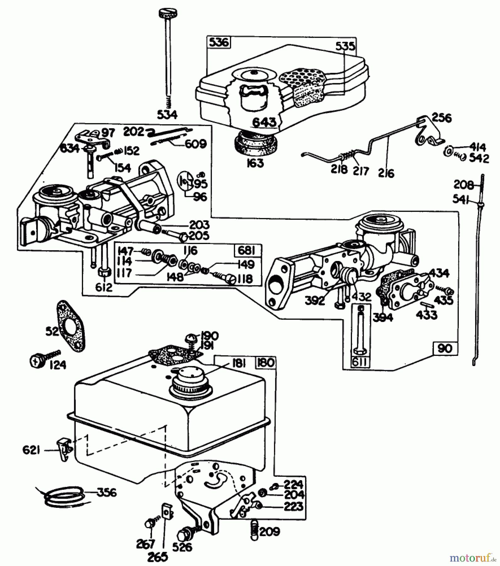  Laubbläser / Laubsauger 62912 - Toro 5 hp Lawn Vacuum (SN: 0000001 - 0999999) (1980) CARBURETOR ASSEMBLY