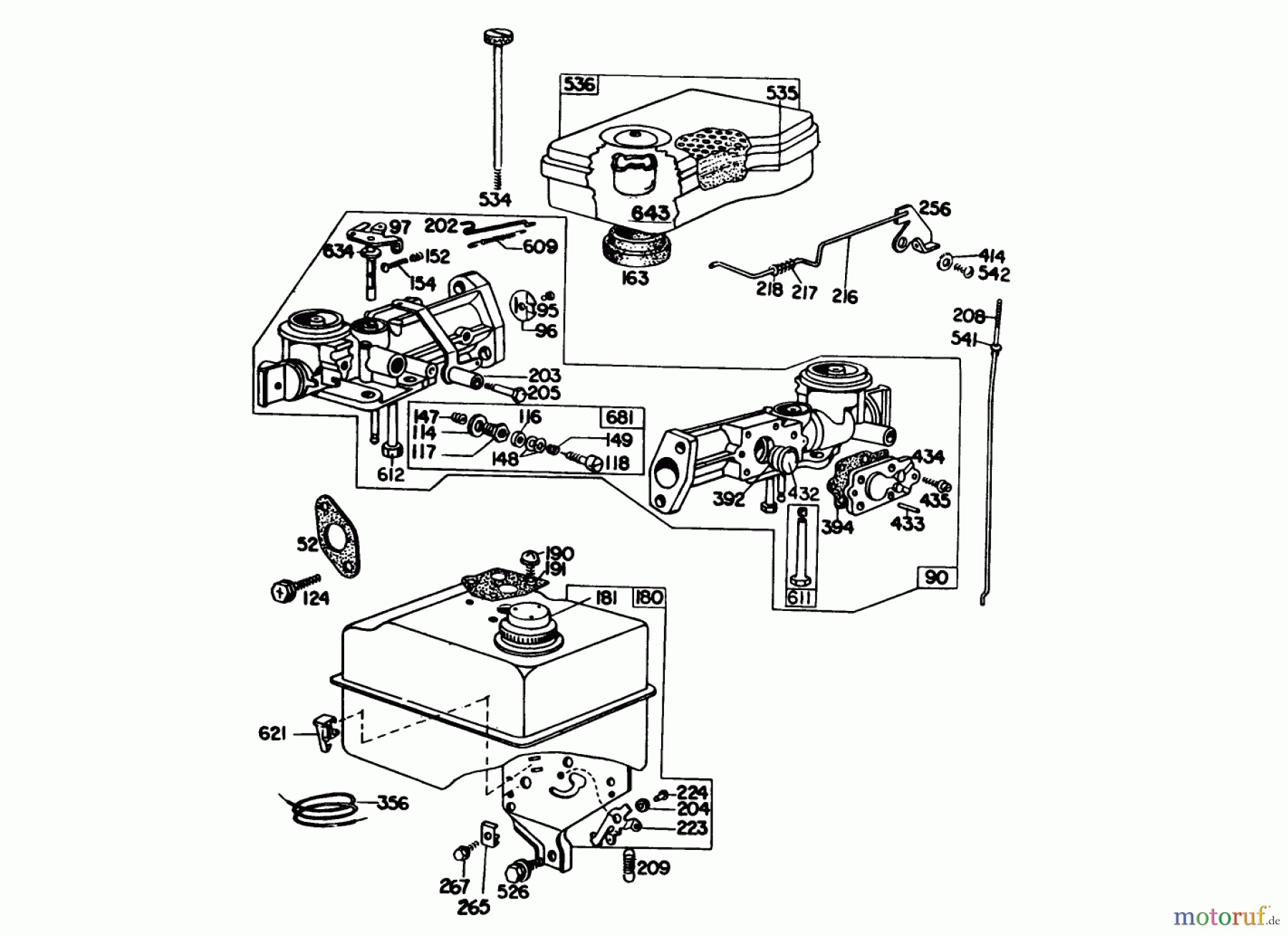  Laubbläser / Laubsauger 62923 - Toro 5 hp Lawn Vacuum (SN: 1000001 - 1999999) (1981) CARBURETOR ASSEMBLY