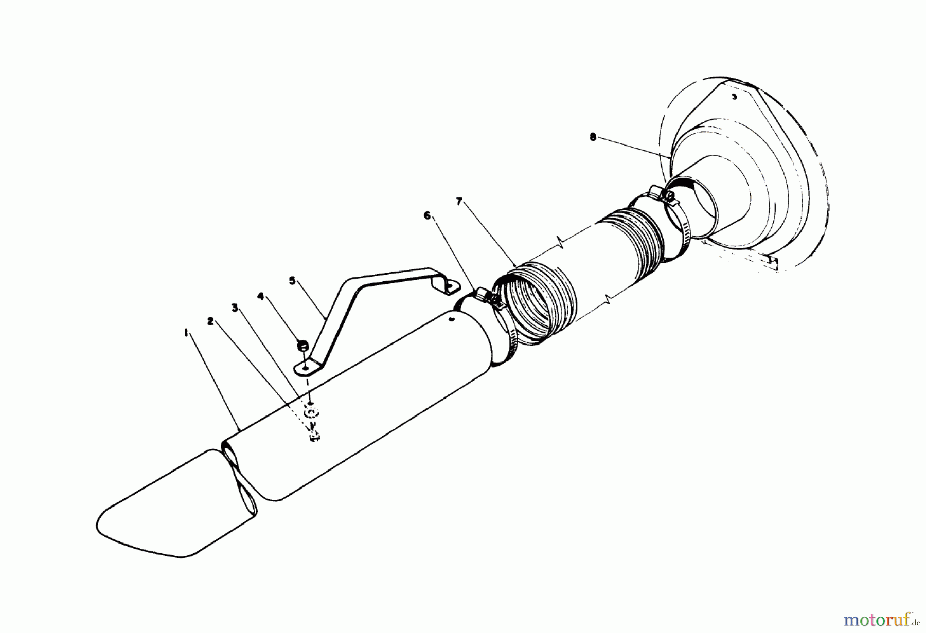  Laubbläser / Laubsauger 62923 - Toro 5 hp Lawn Vacuum (SN: 1000001 - 1999999) (1981) VACUUM HOSE KIT (MODEL 59085)