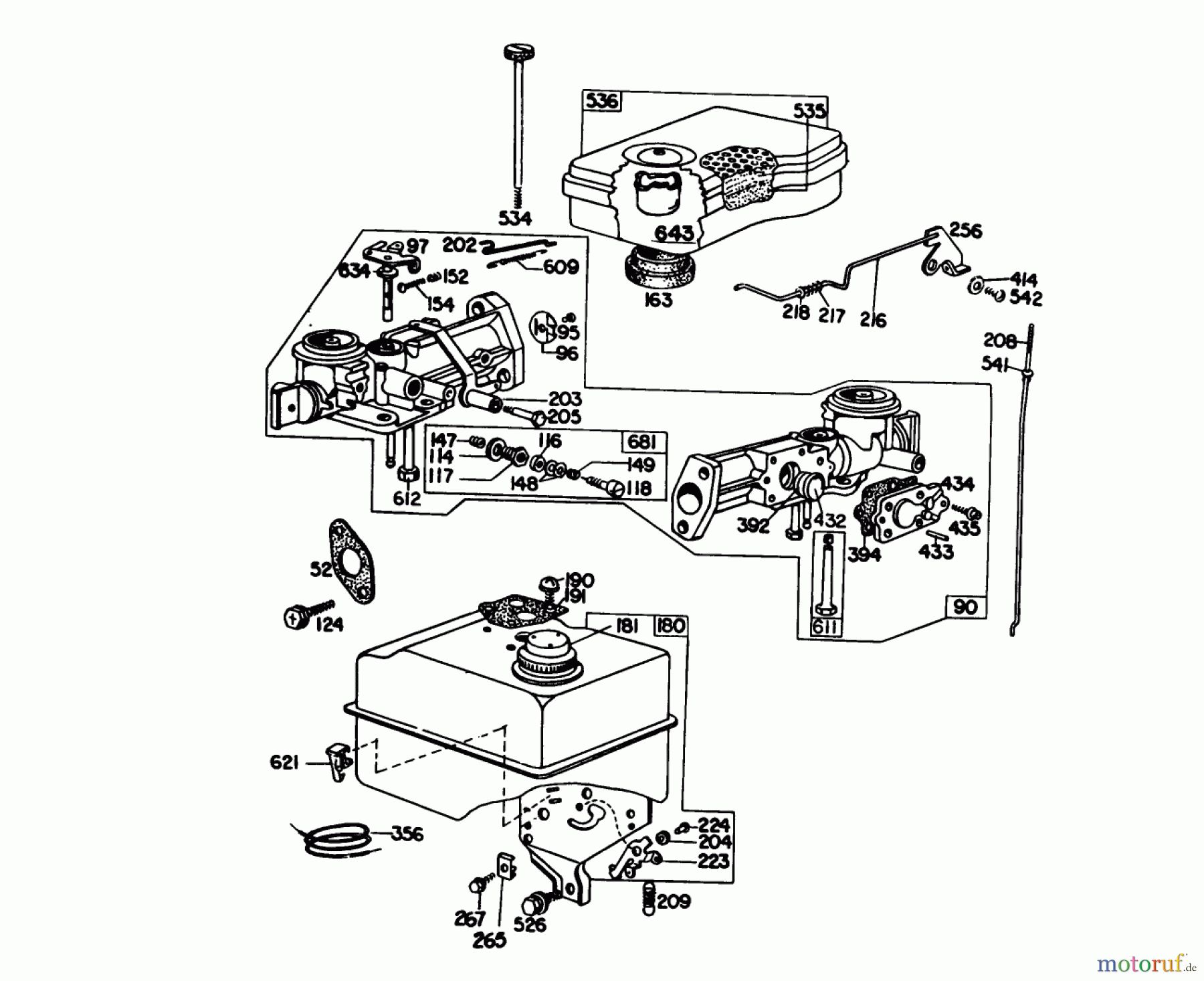  Laubbläser / Laubsauger 62912 - Toro 5 hp Lawn Vacuum (SN: 3000001 - 3999999) (1983) CARBURETOR ASSEMBLY