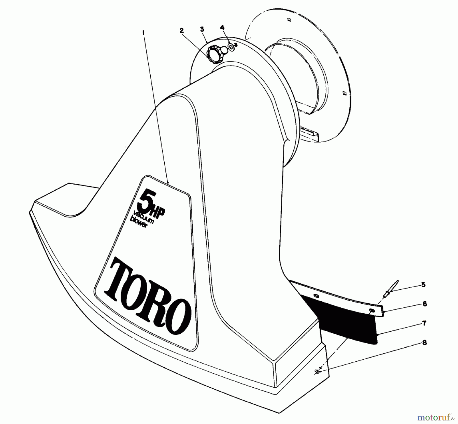  Laubbläser / Laubsauger 62923 - Toro 5 hp Lawn Vacuum (SN: 5000001 - 5999999) (1985) SNOUT ASSEMBLY (MODEL 62912 & 62923)