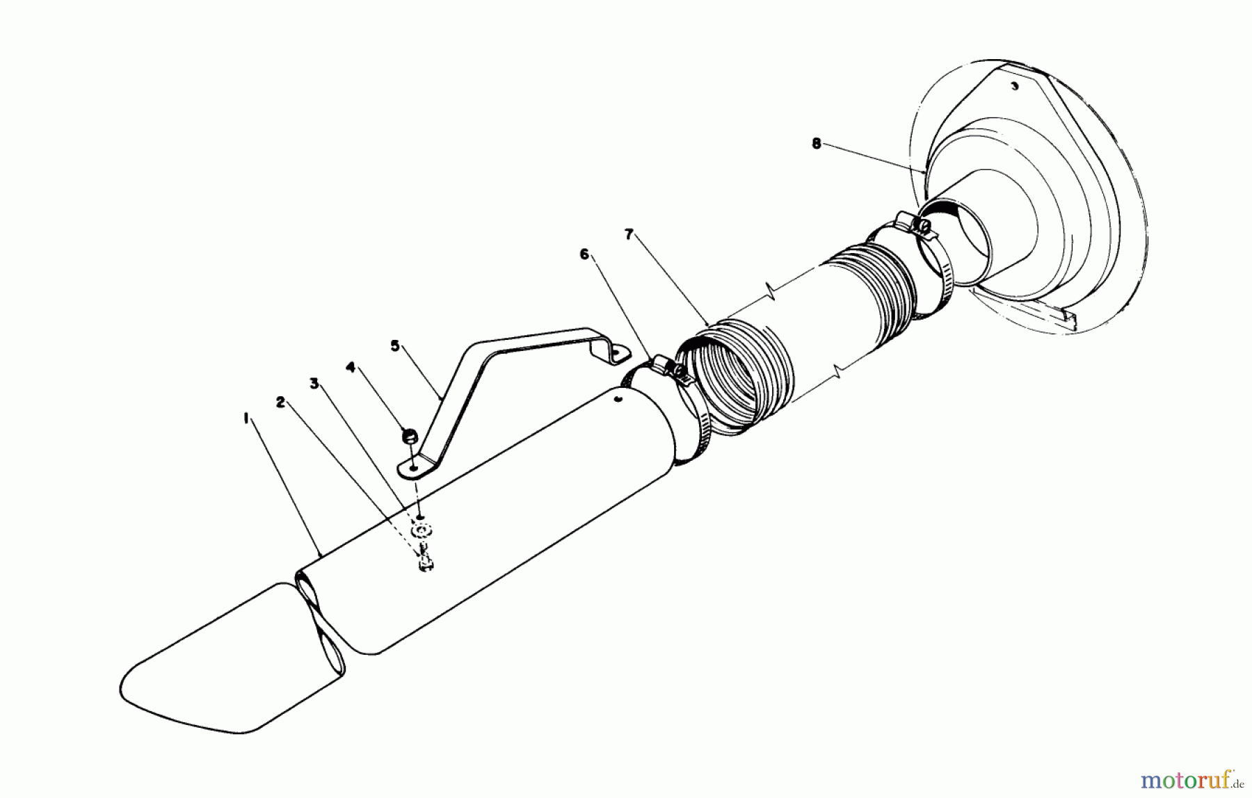  Laubbläser / Laubsauger 62923 - Toro 5 hp Lawn Vacuum (SN: 6000001 - 6999999) (1976) VACUUM HOSE KIT (MODEL 59085)