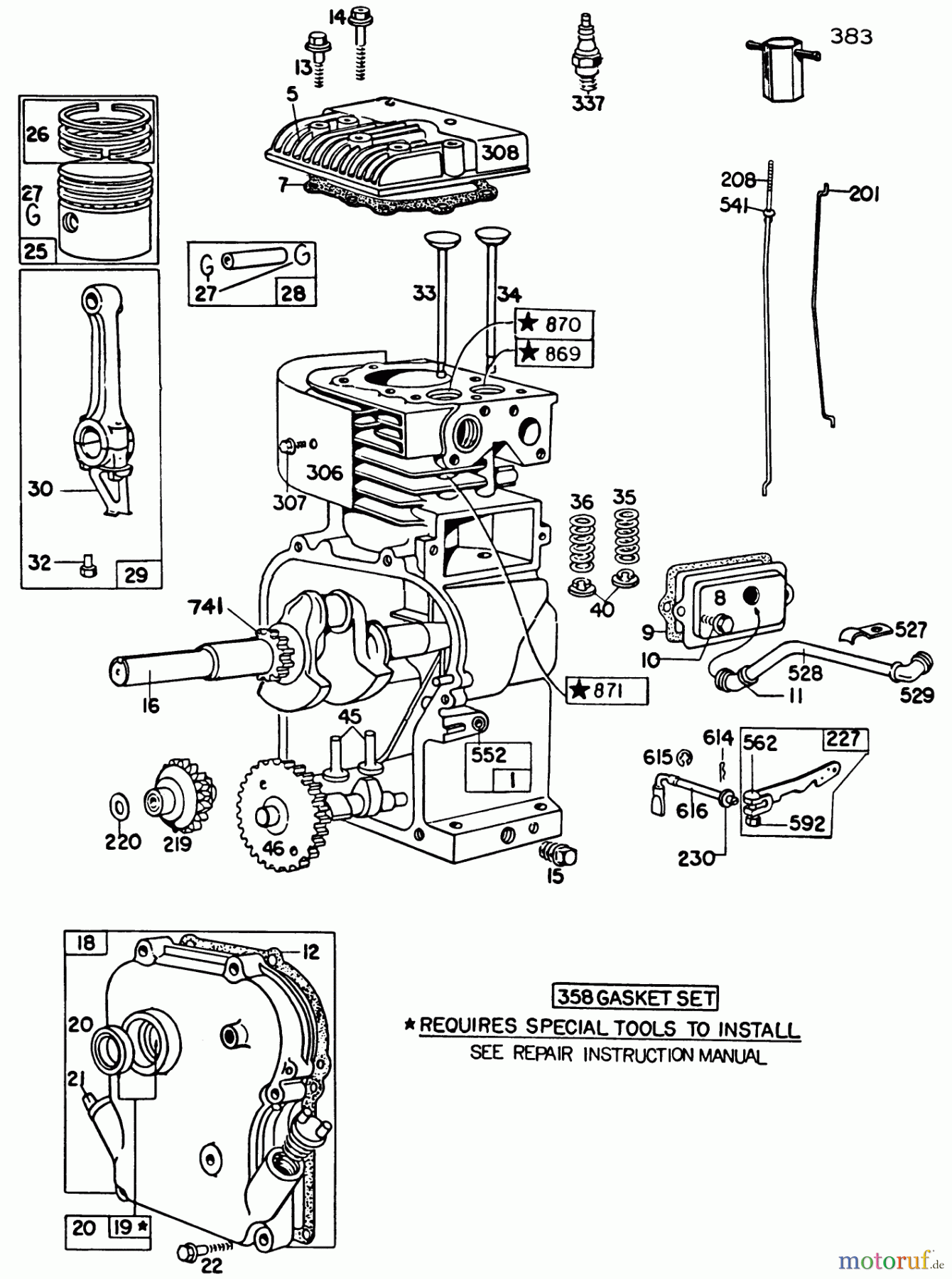  Laubbläser / Laubsauger 62923 - Toro 5 hp Lawn Vacuum (SN: 7000001 - 7999999) (1987) ENGINE BRIGGS & STRATTONMODEL NO. 130202-1640-01