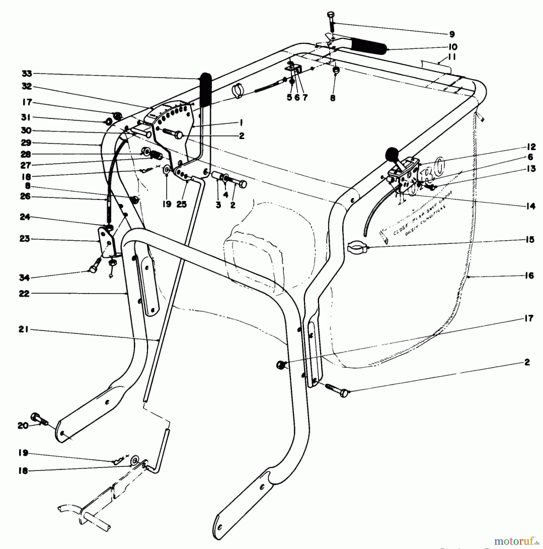  Laubbläser / Laubsauger 62912 - Toro 5 hp Lawn Vacuum (SN: 8000001 - 8999999) (1978) HANDLE ASSEMBLY (MODEL 62923)