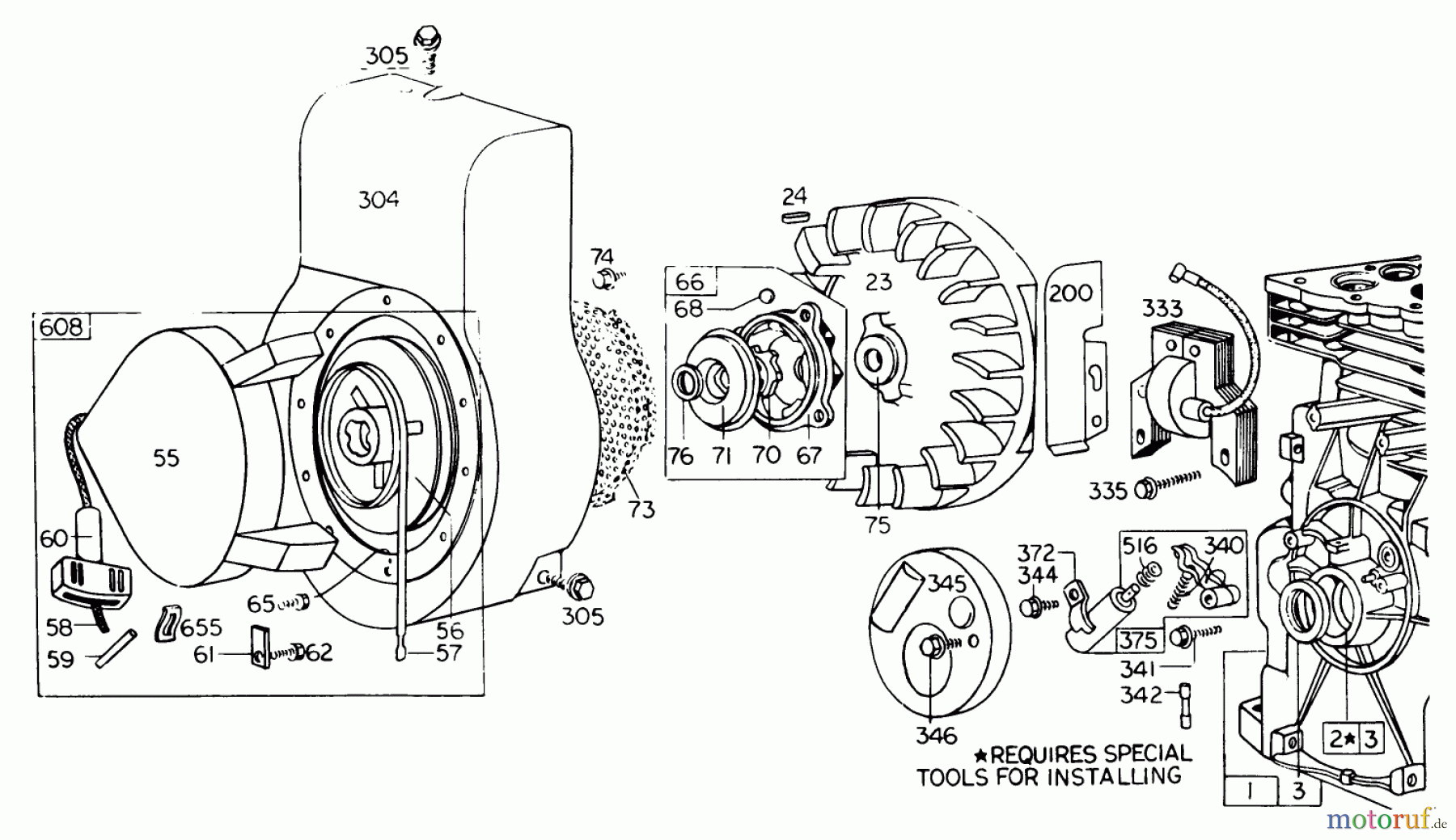  Laubbläser / Laubsauger 62912 - Toro 5 hp Lawn Vacuum (SN: 8000001 - 8999999) (1978) REWIND STARTER