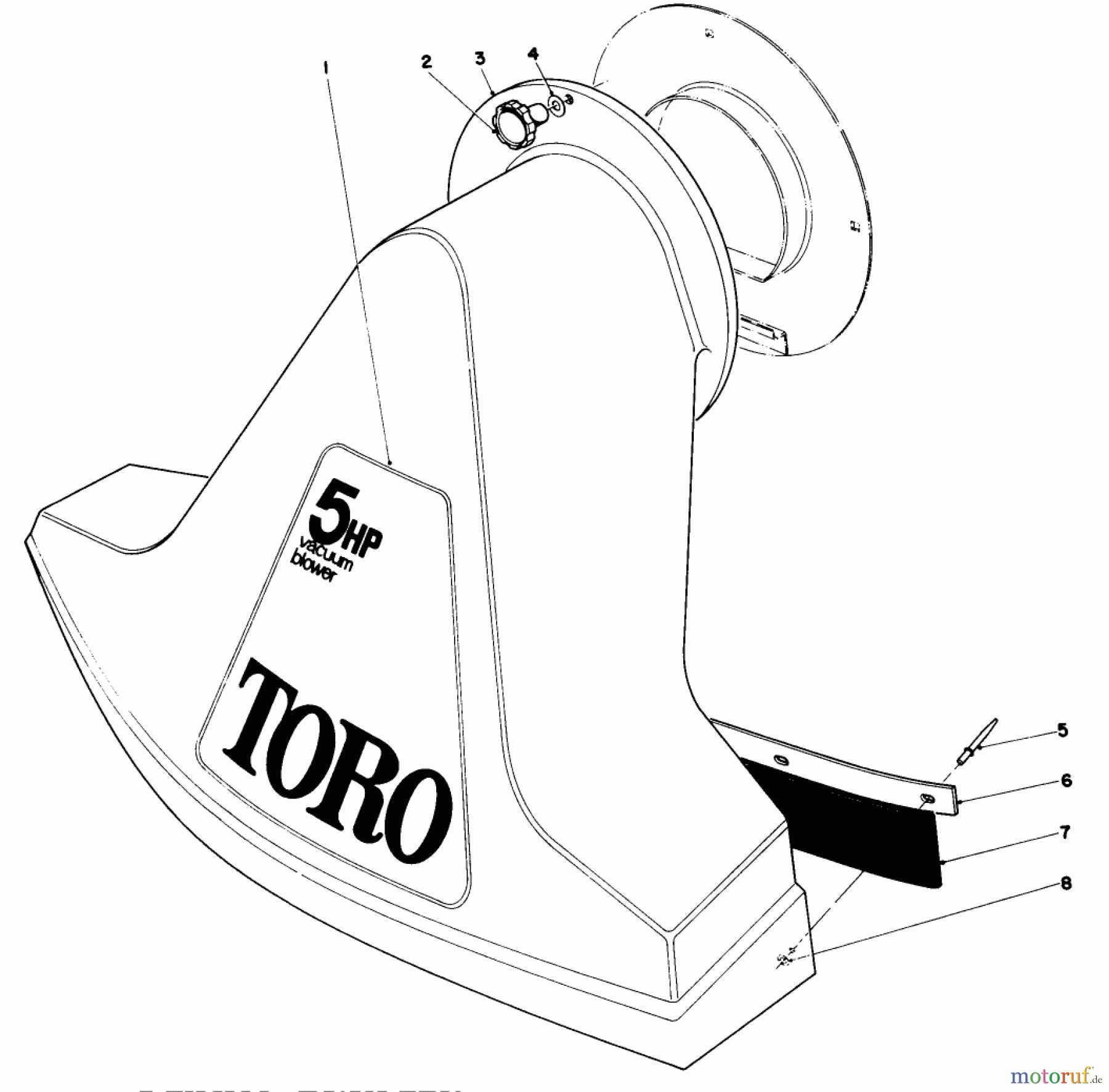  Laubbläser / Laubsauger 62912 - Toro 5 hp Lawn Vacuum (SN: 8000001 - 8999999) (1988) SNOUT ASSEMBLY (MODELS 62912 & 62923)