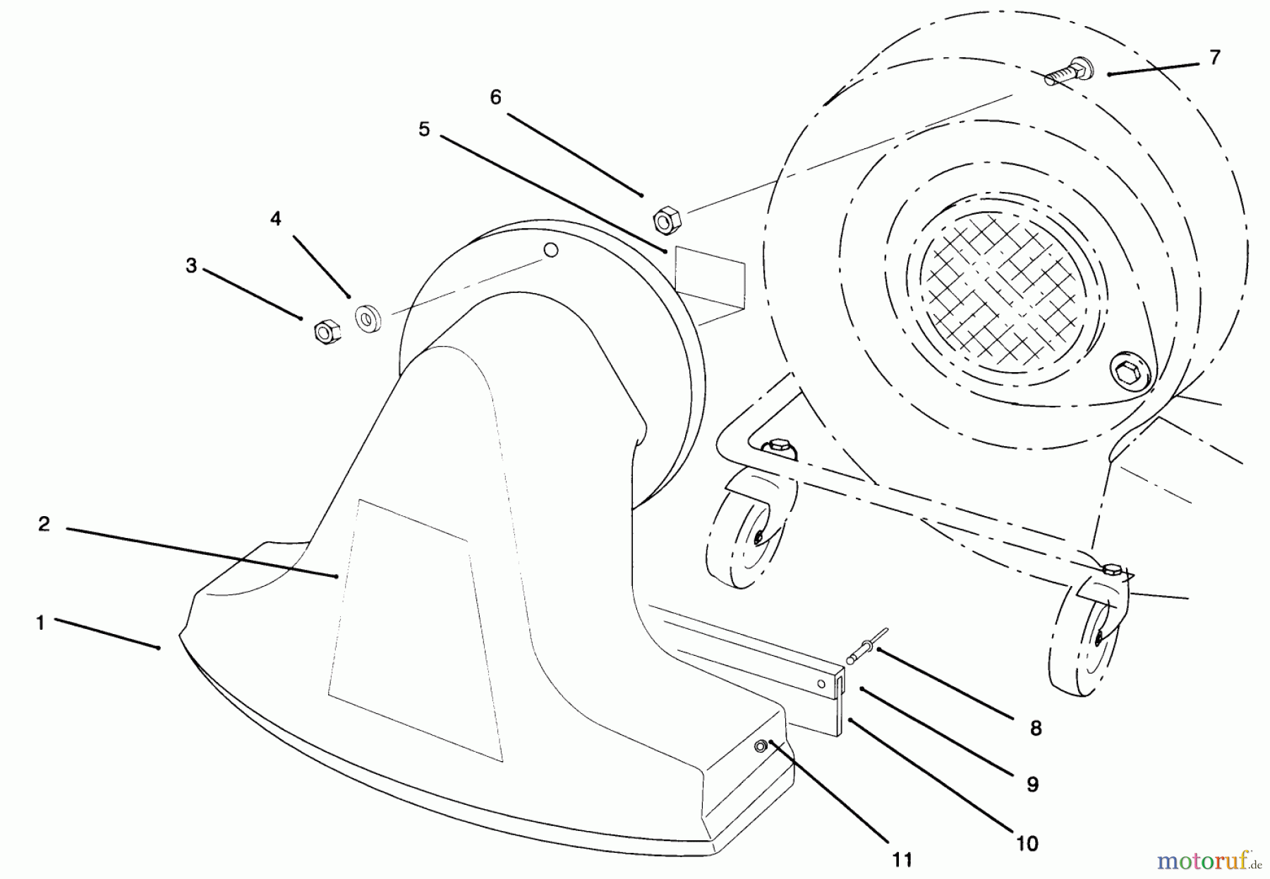  Laubbläser / Laubsauger 62924 - Toro 5 hp Lawn Vacuum (SN: 5900001 - 5999999) (1995) SNOUT ASSEMBLY