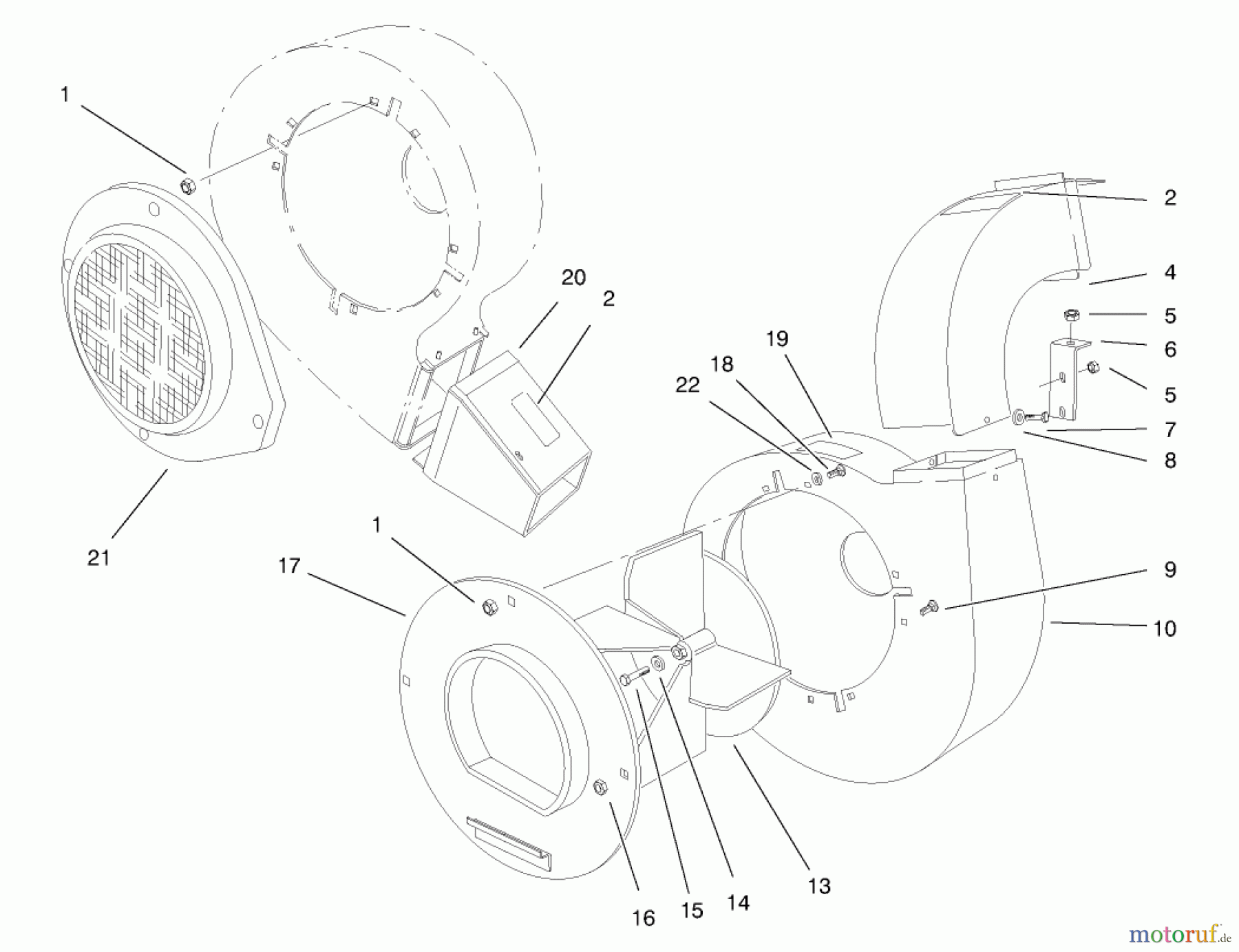  Laubbläser / Laubsauger 62924 - Toro 5 hp Lawn Vacuum (SN: 7900001 - 7999999) (1997) BLOWER ASSEMBLY