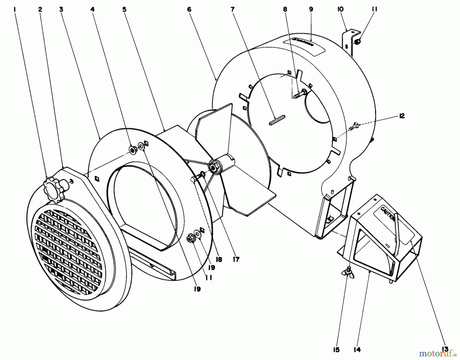  Laubbläser / Laubsauger 62933 - Toro 5 hp Lawn Blower (SN: 0000001 - 0999999) (1980) BLOWER ASSEMBLY