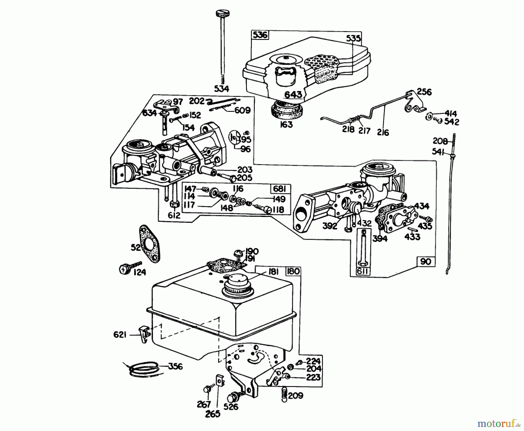  Laubbläser / Laubsauger 62933 - Toro 5 hp Lawn Blower (SN: 1000001 - 1999999) (1981) CARBURETOR ASSEMBLY