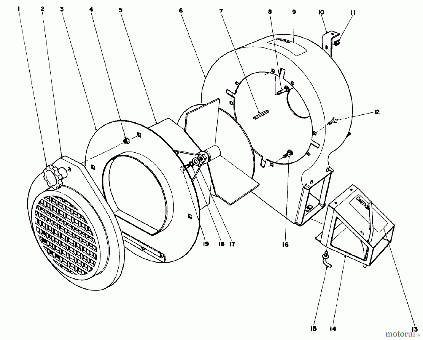  Laubbläser / Laubsauger 62933 - Toro 5 hp Lawn Blower (SN: 5000001 - 5999999) (1975) BLOWER ASSEMBLY