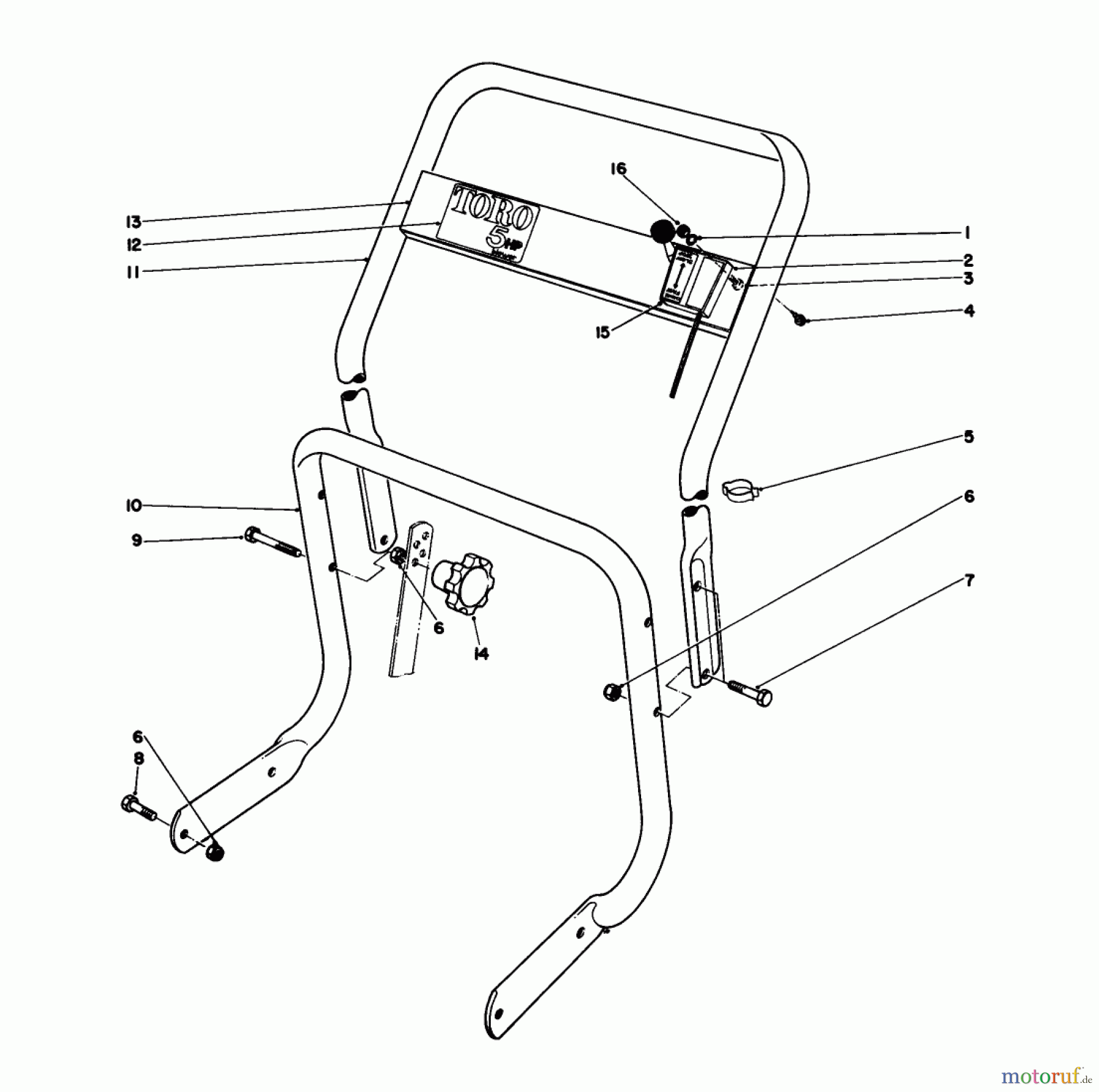  Laubbläser / Laubsauger 62933 - Toro 5 hp Lawn Blower (SN: 5000001 - 5999999) (1985) HANDLE ASSEMBLY