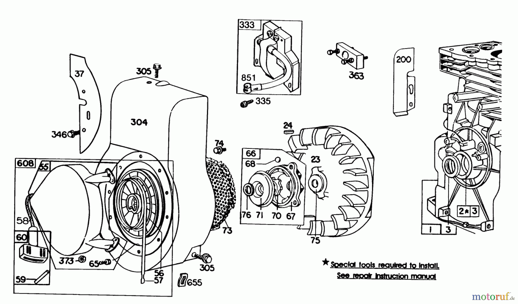  Laubbläser / Laubsauger 62933 - Toro 5 hp Lawn Blower (SN: 8000001 - 8999999) (1988) ENGINE BRIGGS & STRATTON MODEL NO. 130202-1640-01 #3