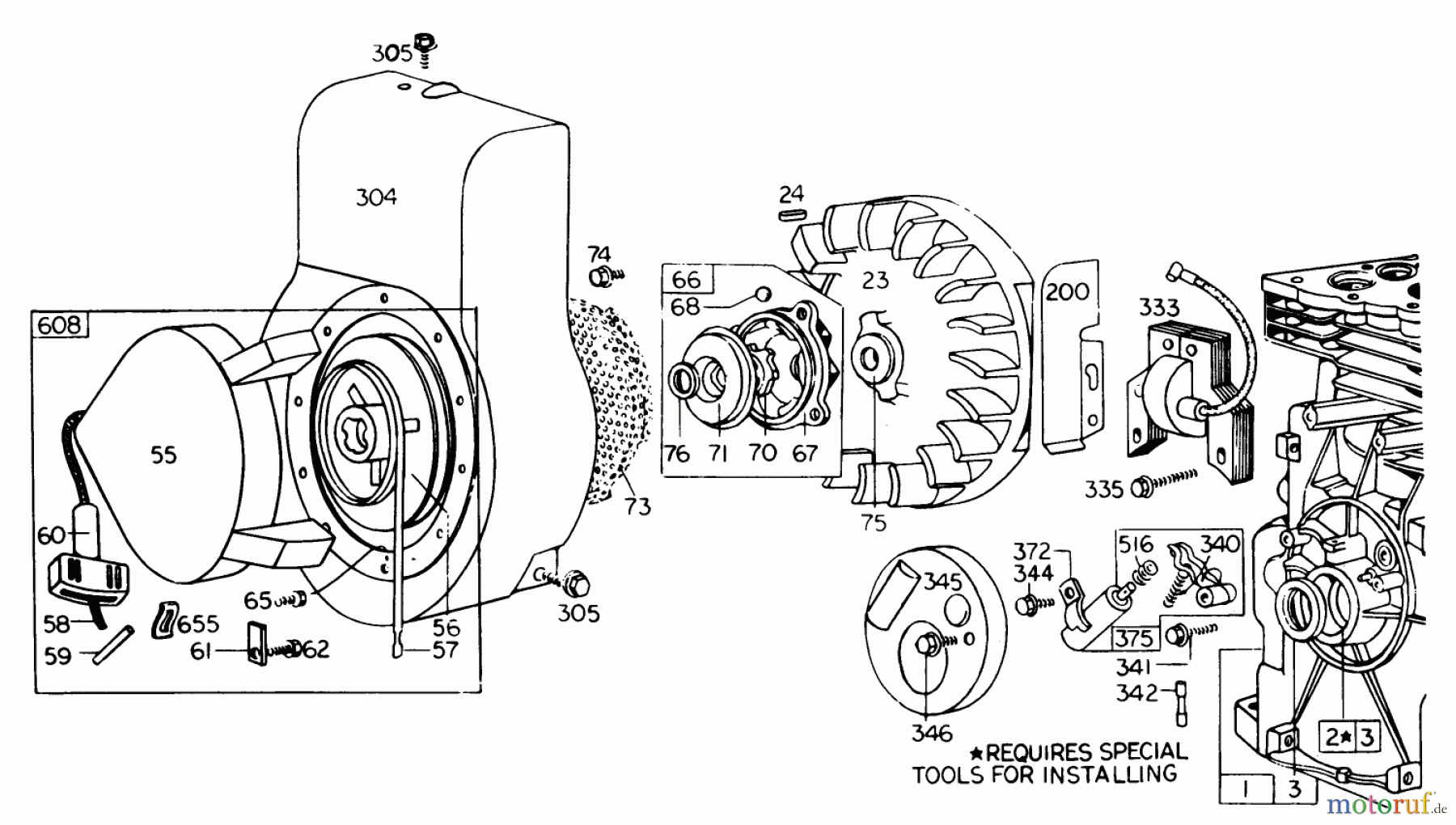  Laubbläser / Laubsauger 62933 - Toro 5 hp Lawn Blower (SN: 8000001 - 8999999) (1978) REWIND STARTER