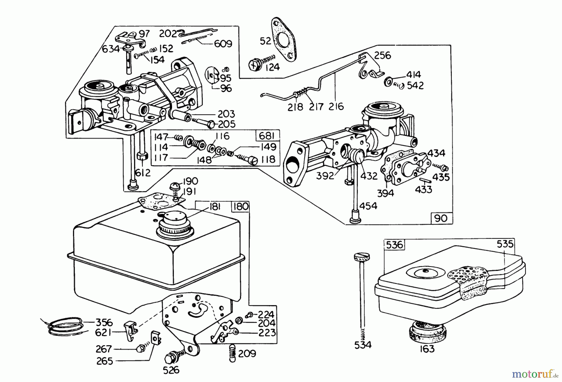  Laubbläser / Laubsauger 62933 - Toro 5 hp Lawn Blower (SN: 9000001 - 9999999) (1979) CARBURETOR ASSEMBLY