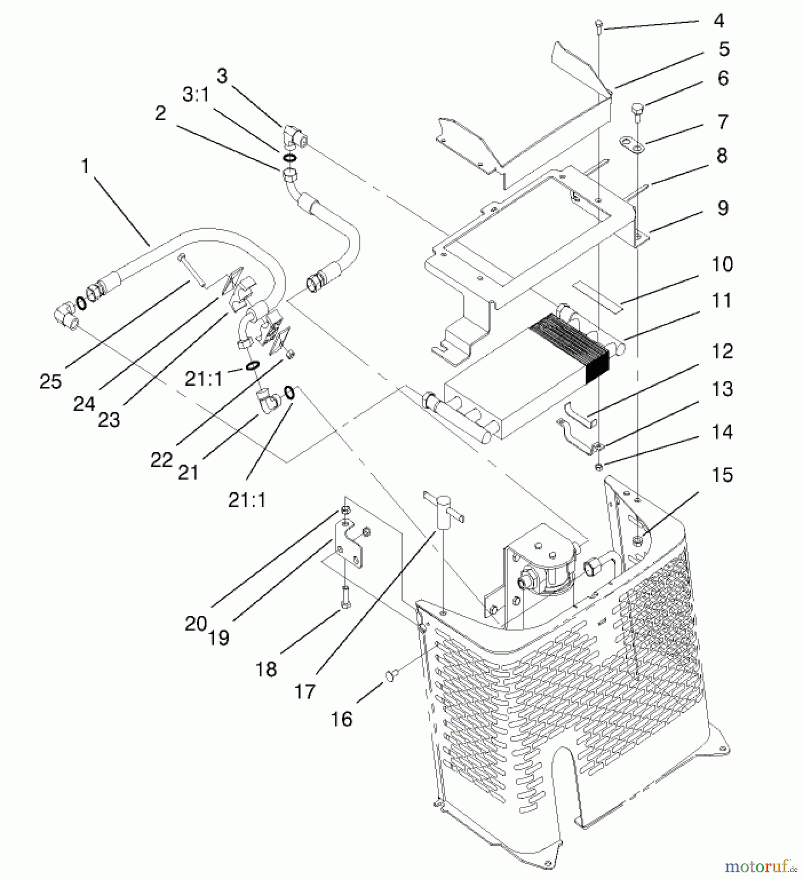  Compact Utility Attachments 104-2800 - Toro Hydraulic Cooler Kit, Dingo TX Compact Utility Loaders COOLER ASSEMBLY