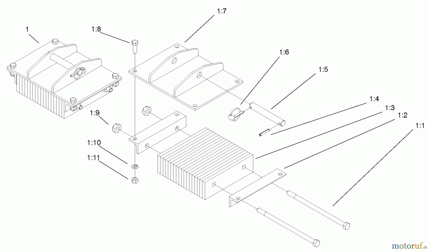  Compact Utility Attachments 104-5740 - Toro Rubber Stabilizer Kit, Dingo Backhoe Attachment Model 23160 RUBBER STABILIZER ASSEMBLY