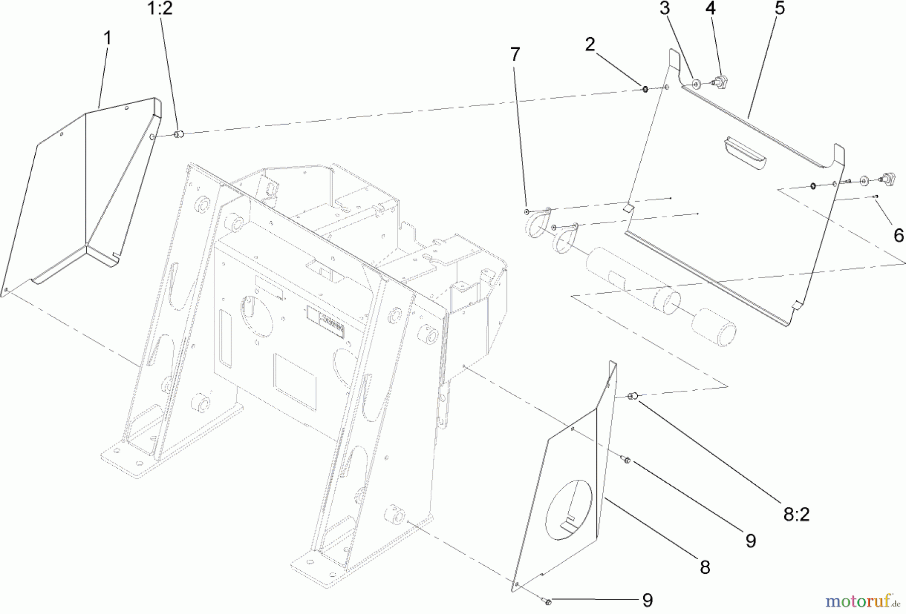  Compact Utility Attachments 108-4657 - Toro Rear Cover Kit, TX Series Compact Utility Loader REAR COVER ASSEMBLY