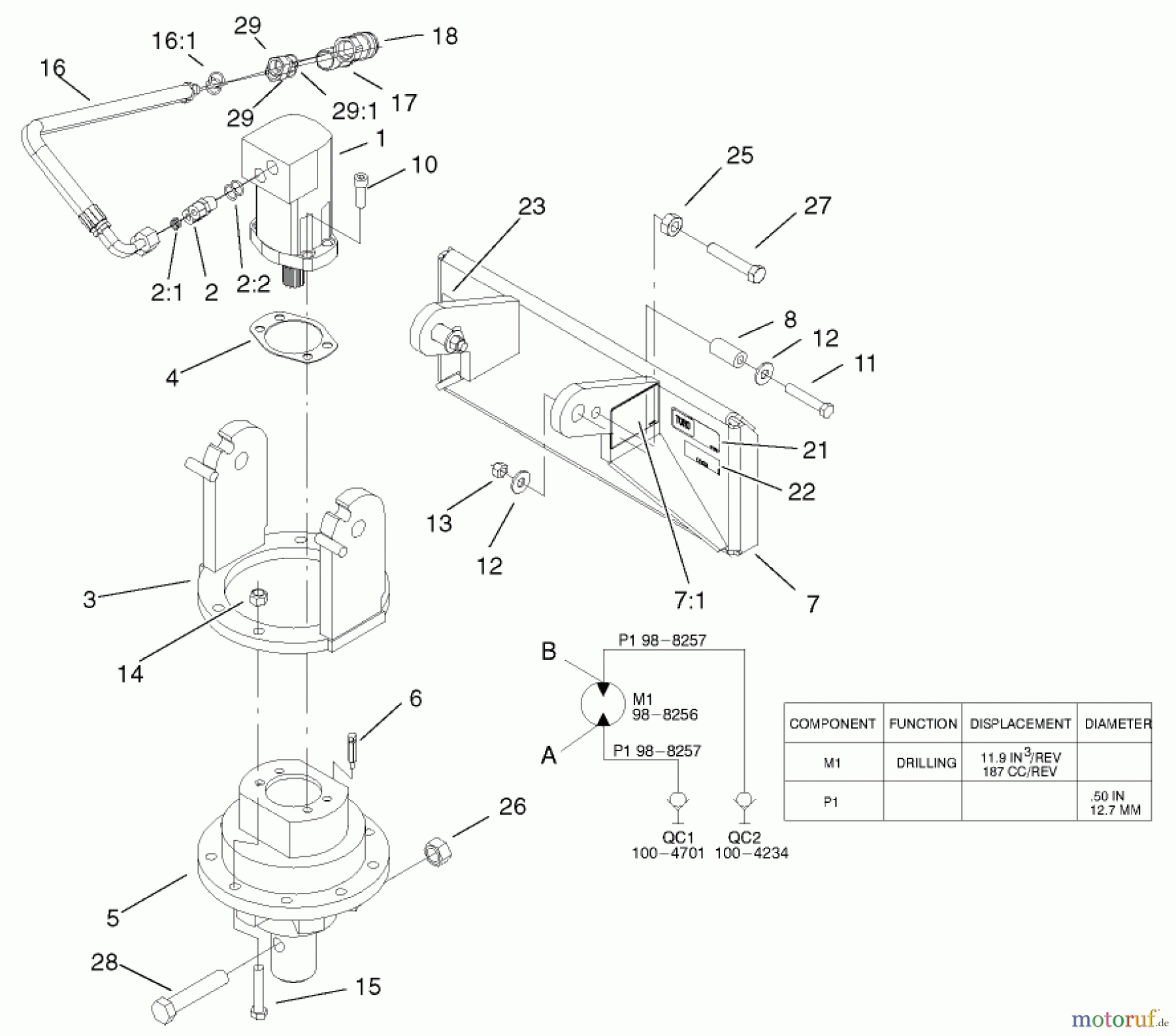  Compact Utility Attachments 22400 - Toro Auger Head, Dingo Compact Utility Loader (SN: 200000001 - 200999999) (2000) AUGER HEAD ASSEMBLY