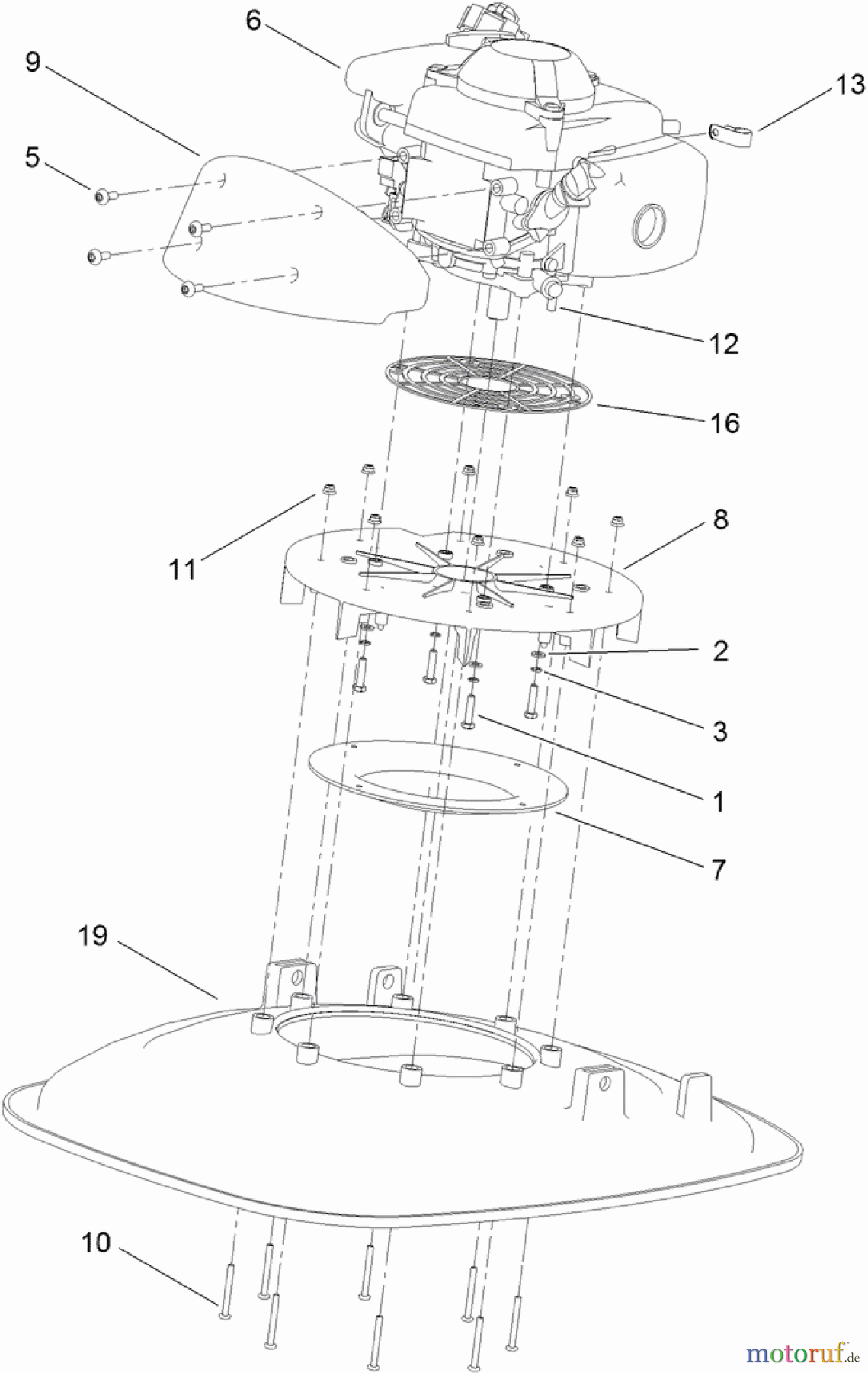  Rasenmäher 02600 - Toro HoverPro 400 Machine (SN: 313000001 - 313999999) (2013) ENGINE AND DECK ASSEMBLY