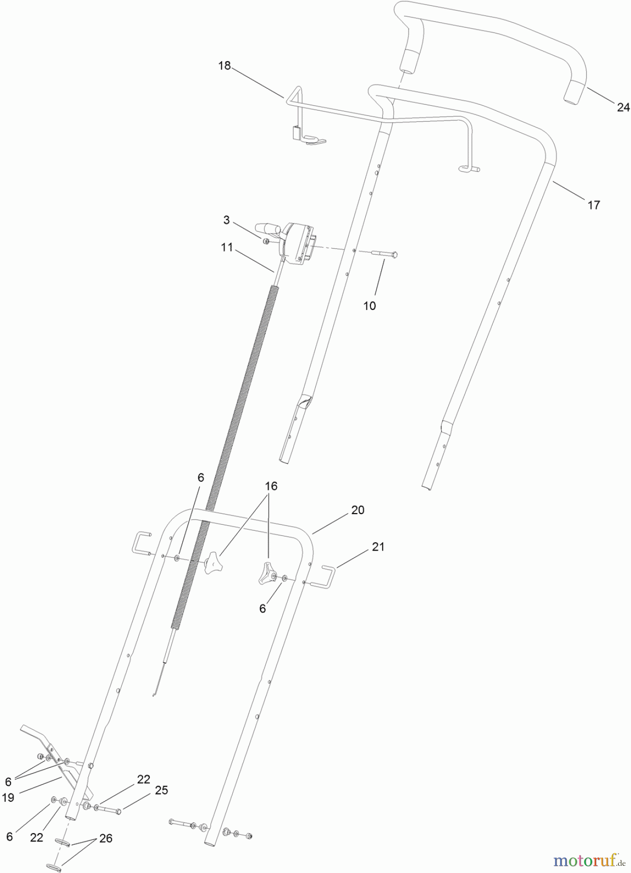  Rasenmäher 02602 - Toro HoverPro 450 Machine (SN: 313000001 - 313999999) (2013) HANDLE ASSEMBLY