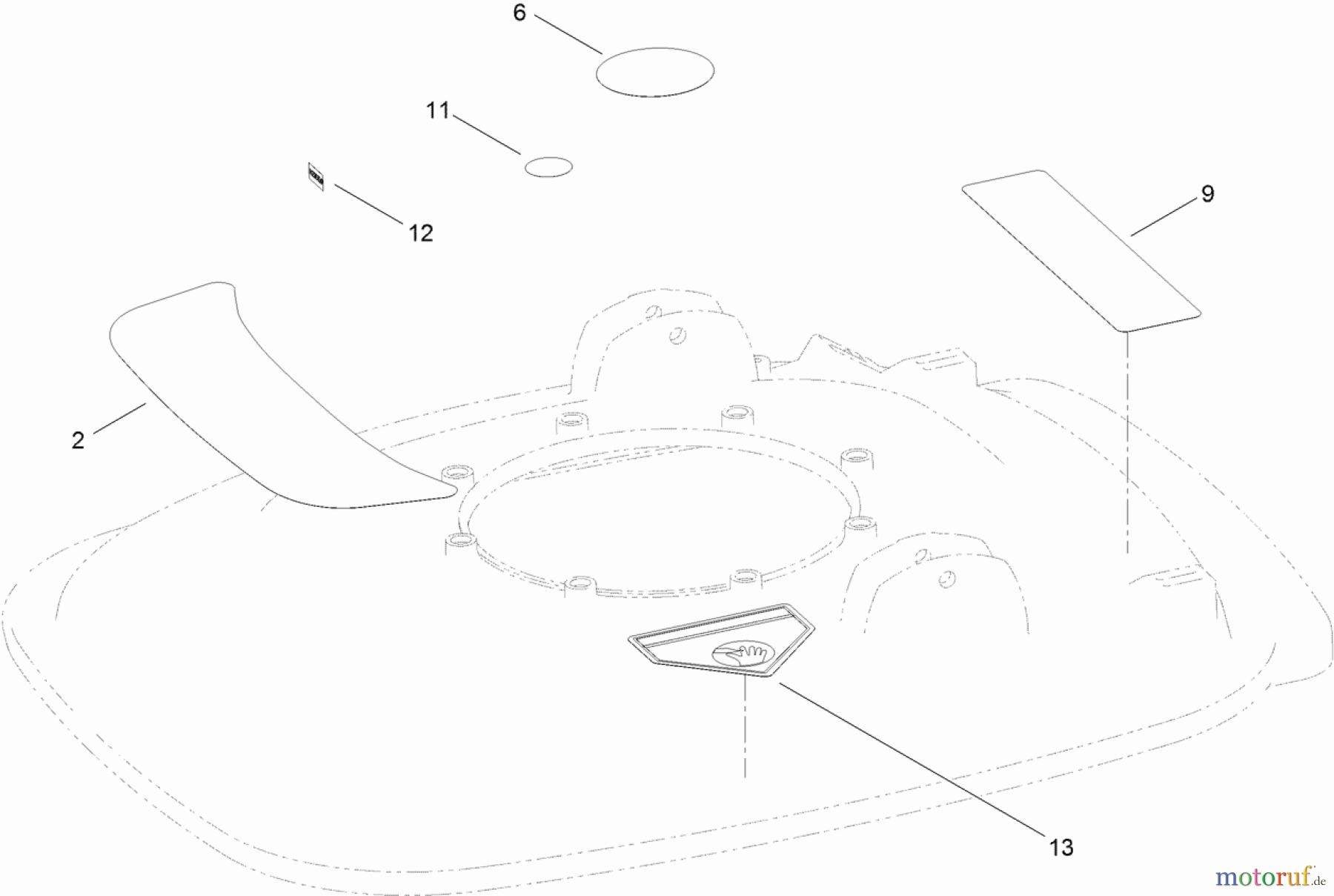  Rasenmäher 02603 - Toro HoverPro 450 Machine (SN: 313000001 - 313999999) (2013) DECK DECAL ASSEMBLY