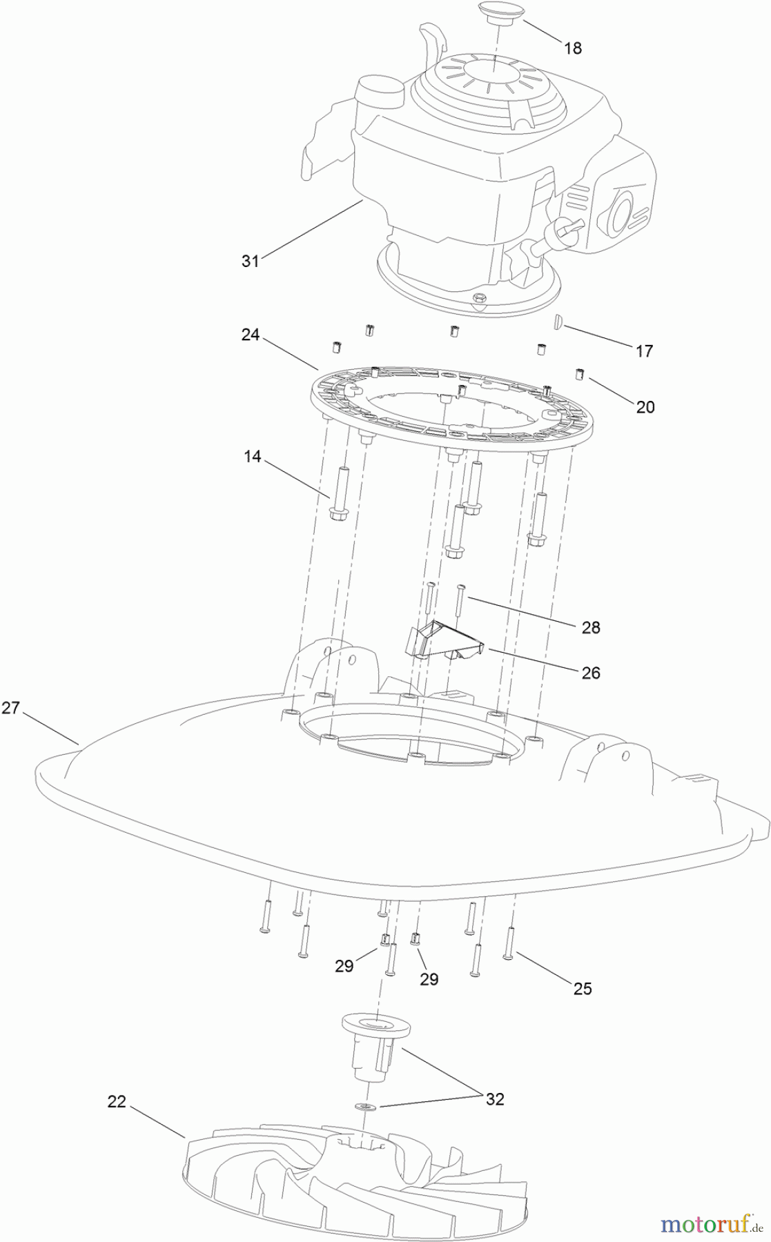  Rasenmäher 02603 - Toro HoverPro 450 Machine (SN: 313000001 - 313999999) (2013) ENGINE AND DECK ASSEMBLY