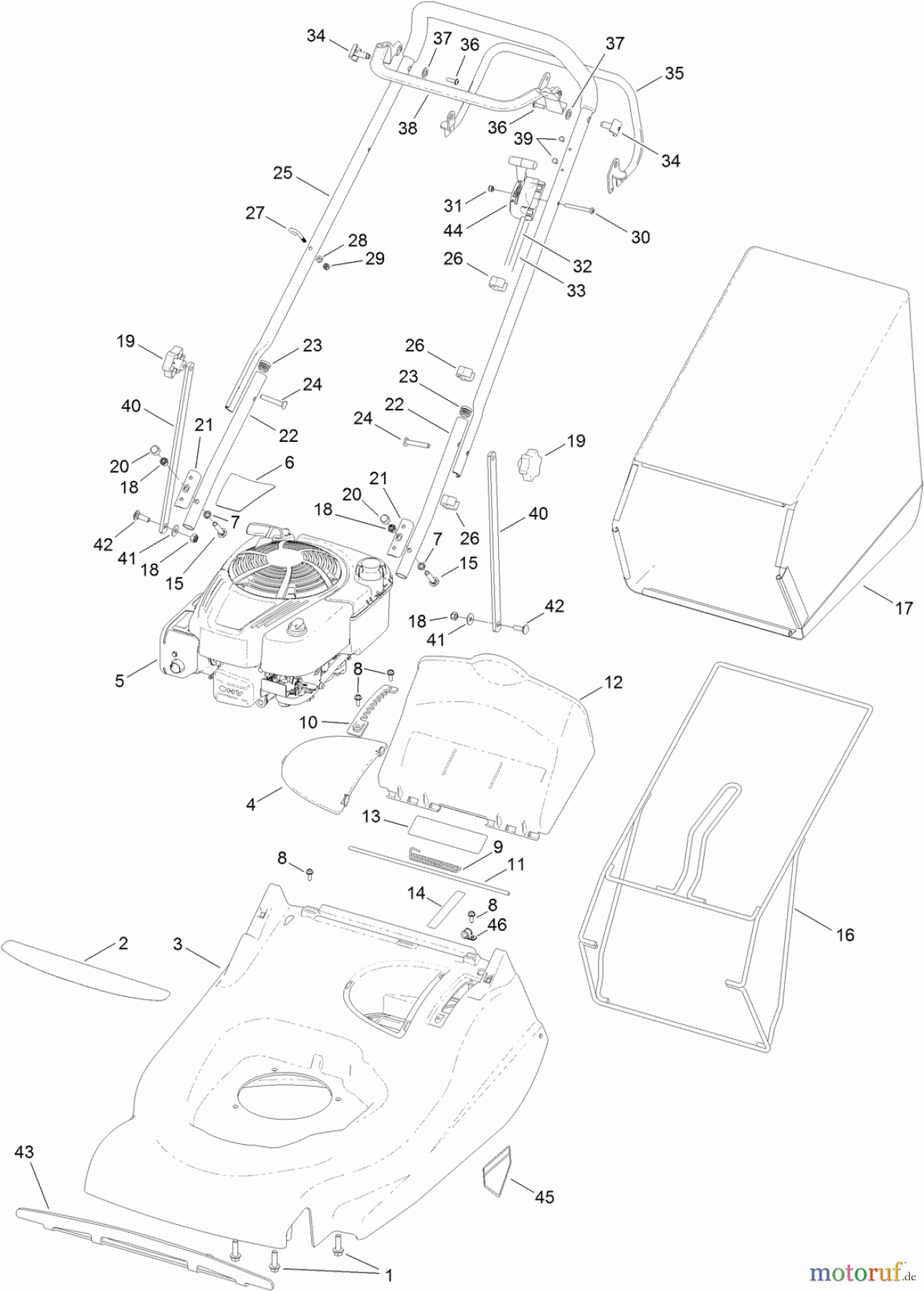  Rasenmäher 02656 - Toro ProStripe 560 Mower (SN: 313000001 - 313999999) (2013) UPPER ASSEMBLY