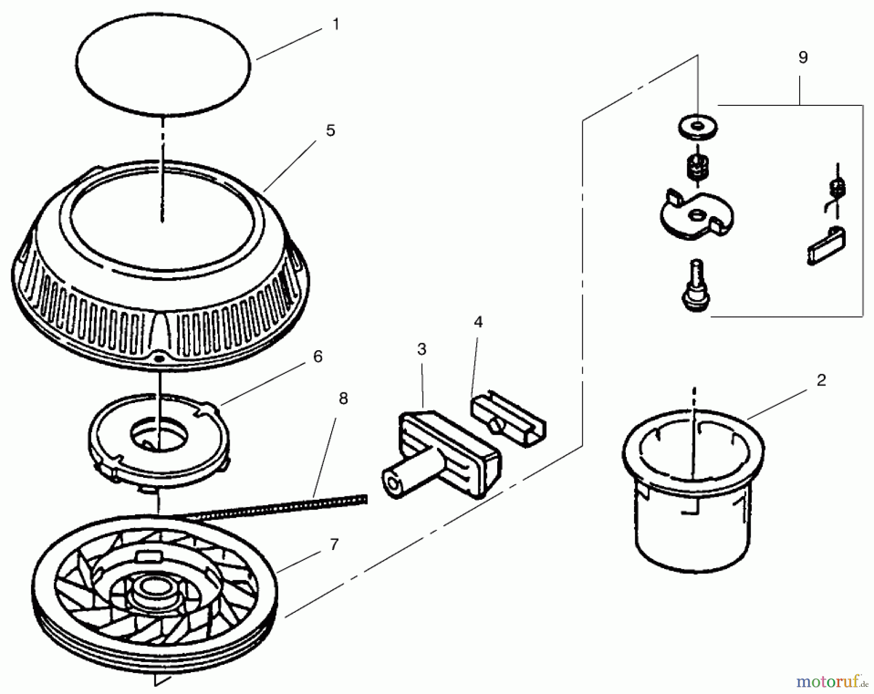  Rasenmäher 11000 - Toro Side Discharge Mower (SN: 790000001 - 799999999) (1997) STARTER ASSEMBLY