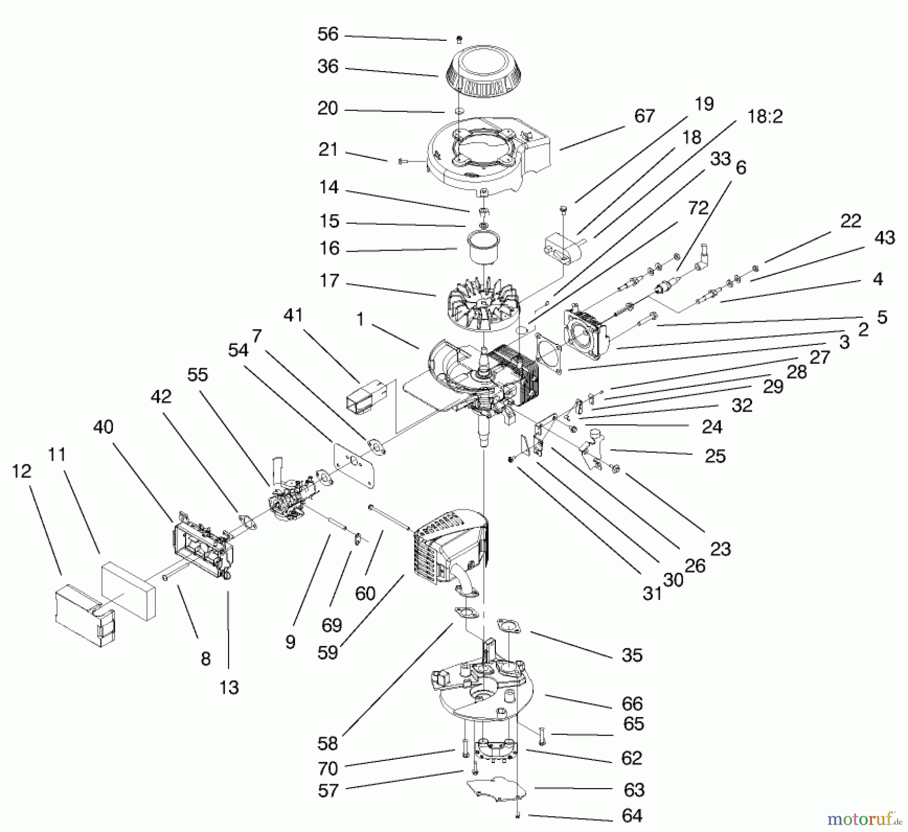  Rasenmäher 11002 - Toro 53cm Walk-Behind Mower (SN: 9900001 - 9999999) (1999) ENGINE ASSEMBLY