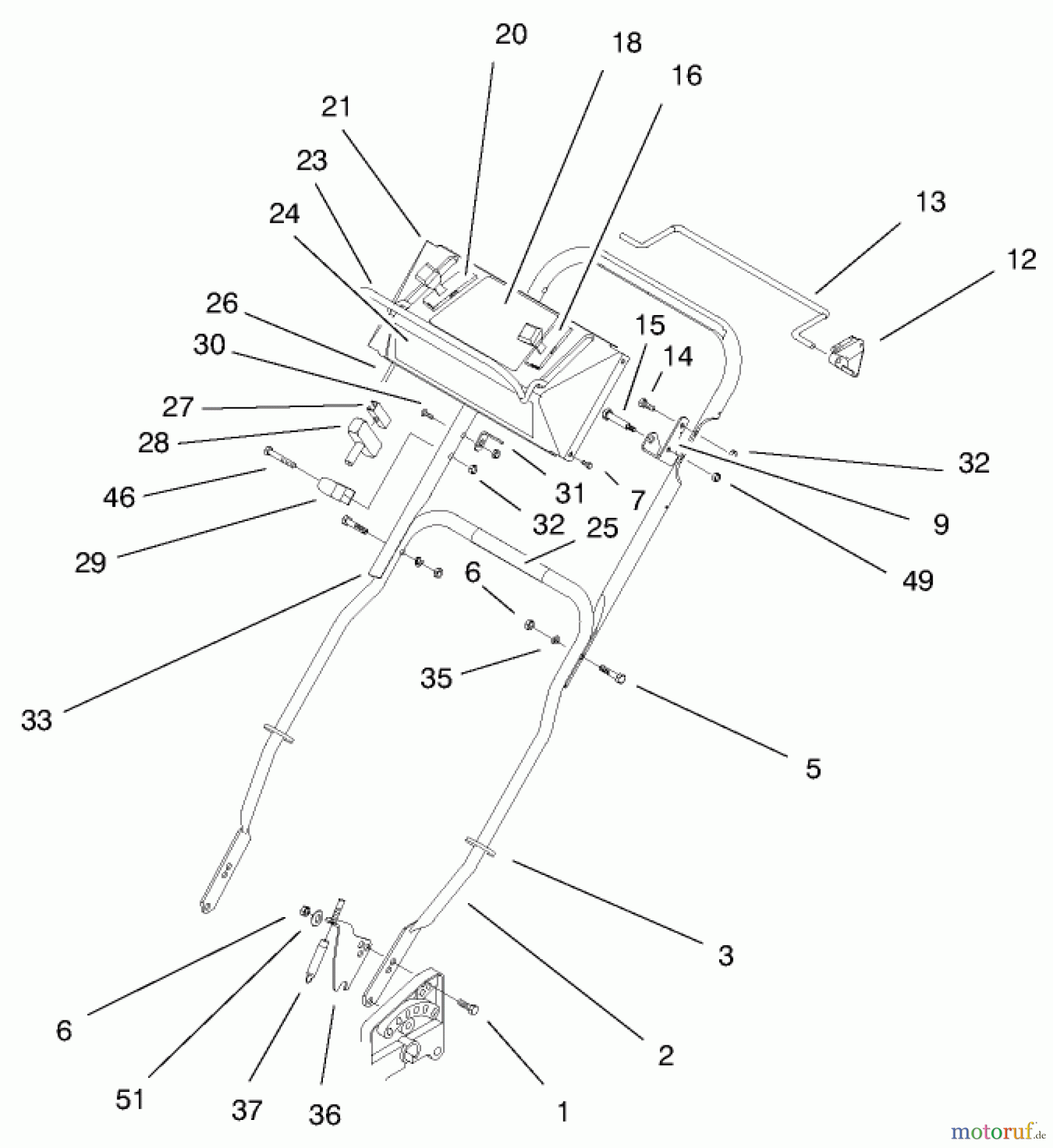  Rasenmäher 11003 - Toro 53cm Walk-Behind Mower (SN: 8900001 - 8999999) (1998) HANDLE ASSEMBLY