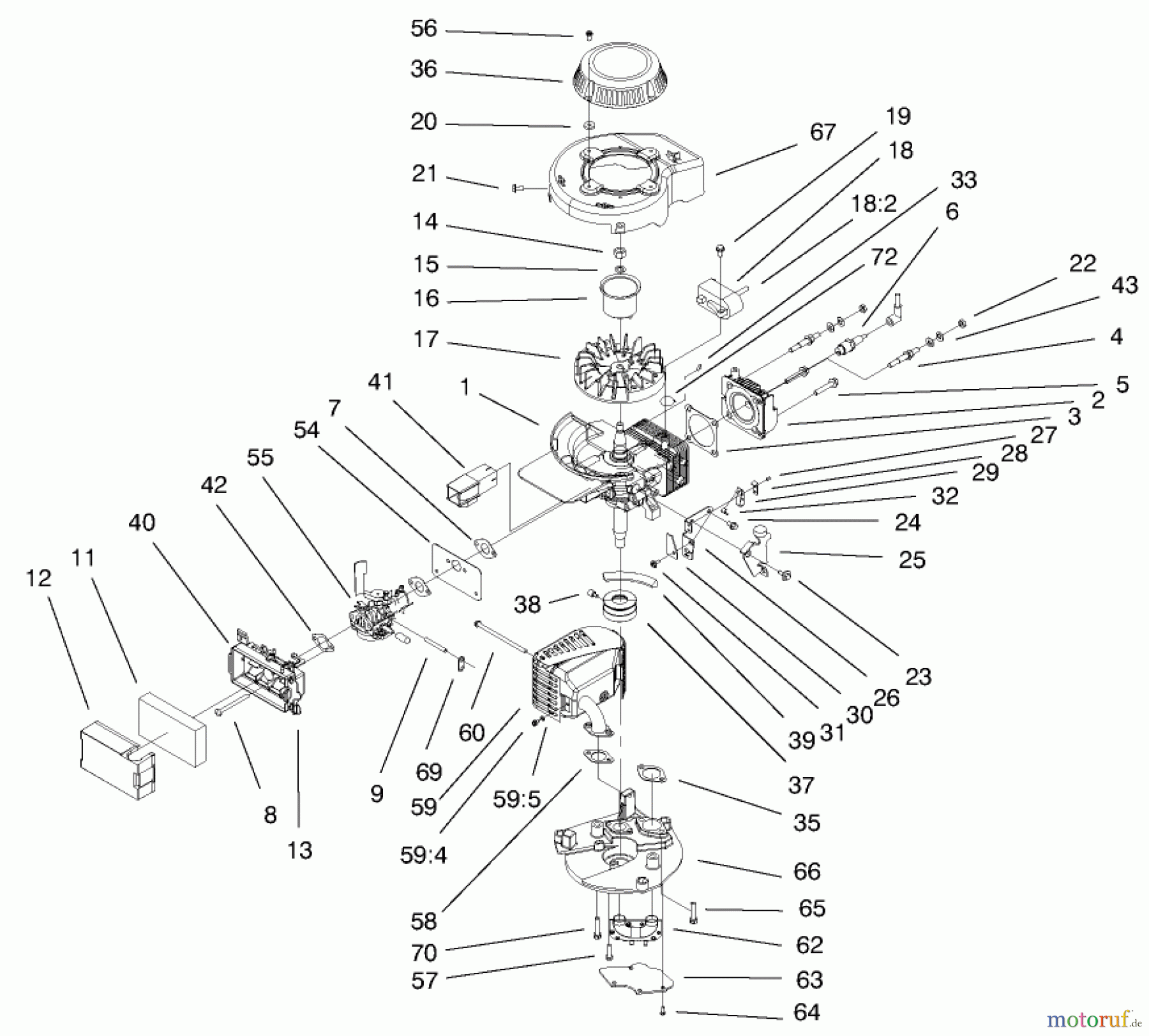  Rasenmäher 11003 - Toro 53cm Walk-Behind Mower (SN: 9900001 - 9999999) (1999) ENGINE ASSEMBLY