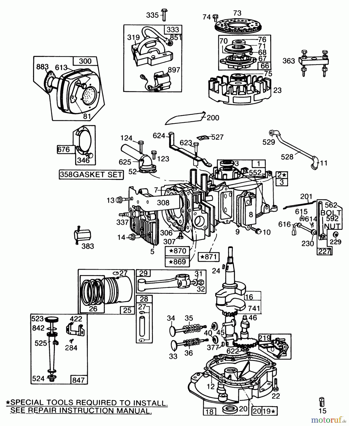  Rasenmäher 22005 - Toro Walk-Behind Mower (SN: 5000001 - 5999999) (1985) ENGINE BRIGGS & STRATTON MODEL NO. 130902 TYPE 1200-01 #1