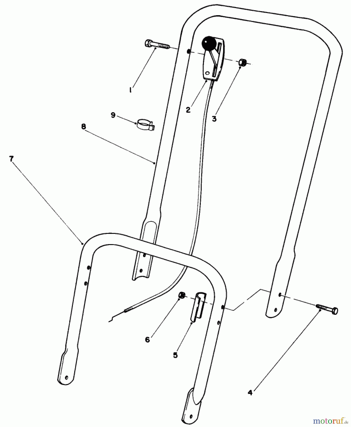  Rasenmäher 22005 - Toro Walk-Behind Mower (SN: 8000001 - 8999999) (1988) HANDLE ASSEMBLY