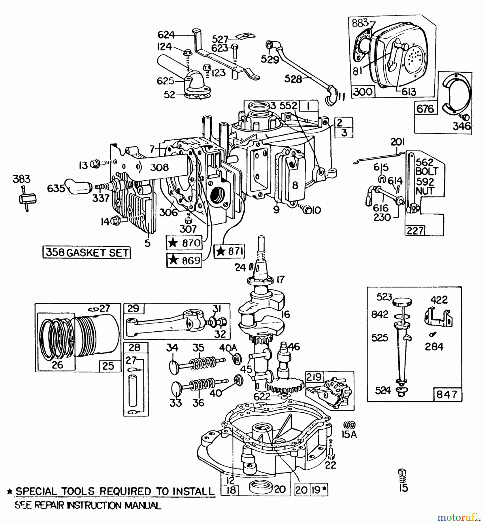  Rasenmäher 22015 - Toro Walk-Behind Mower (SN: 3000001 - 3999999) (1983) ENGINE BRIGGS & STRATTON MODEL 131922-0163-01 #2