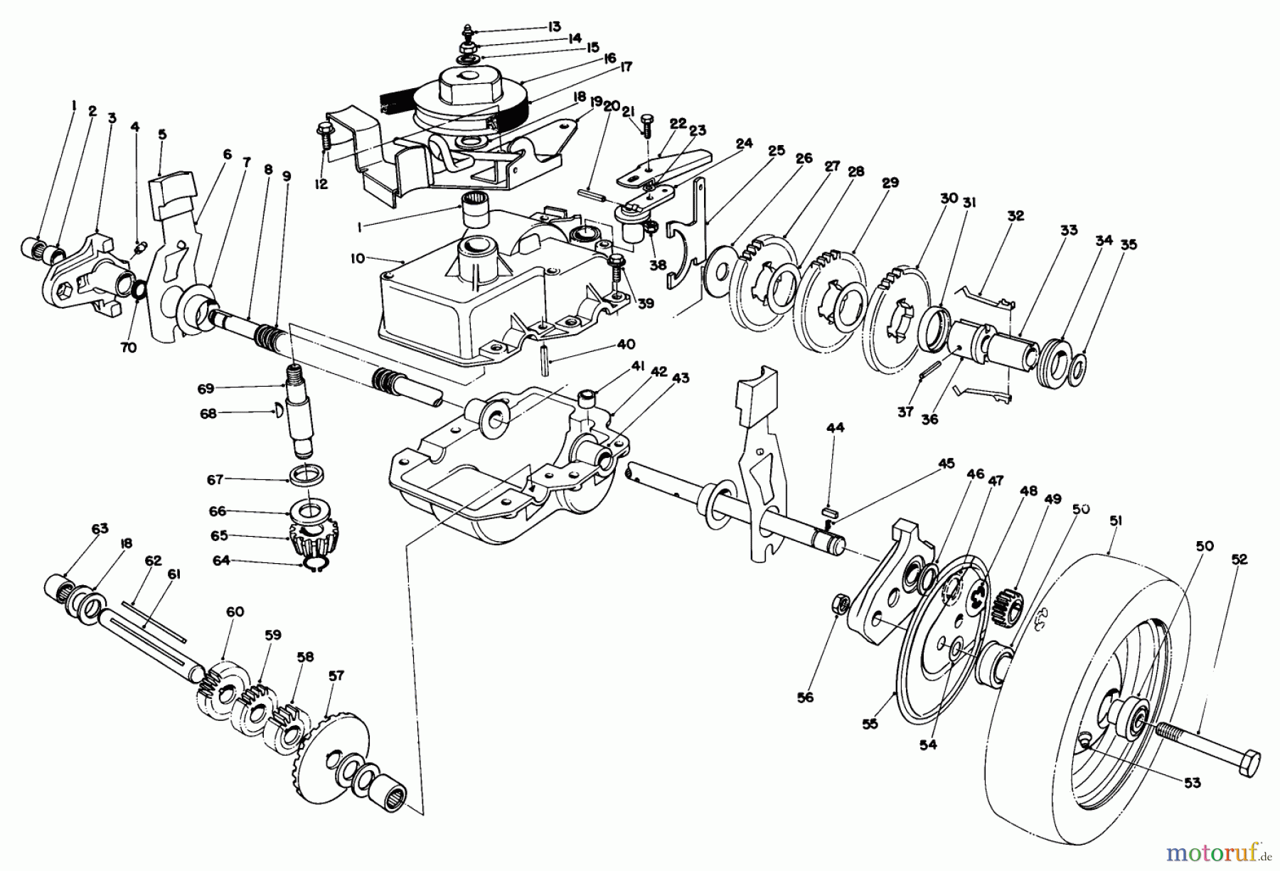  Rasenmäher 22015 - Toro Walk-Behind Mower (SN: 3000001 - 3999999) (1983) GEAR CASE ASSEMBLY (MODEL 22020)