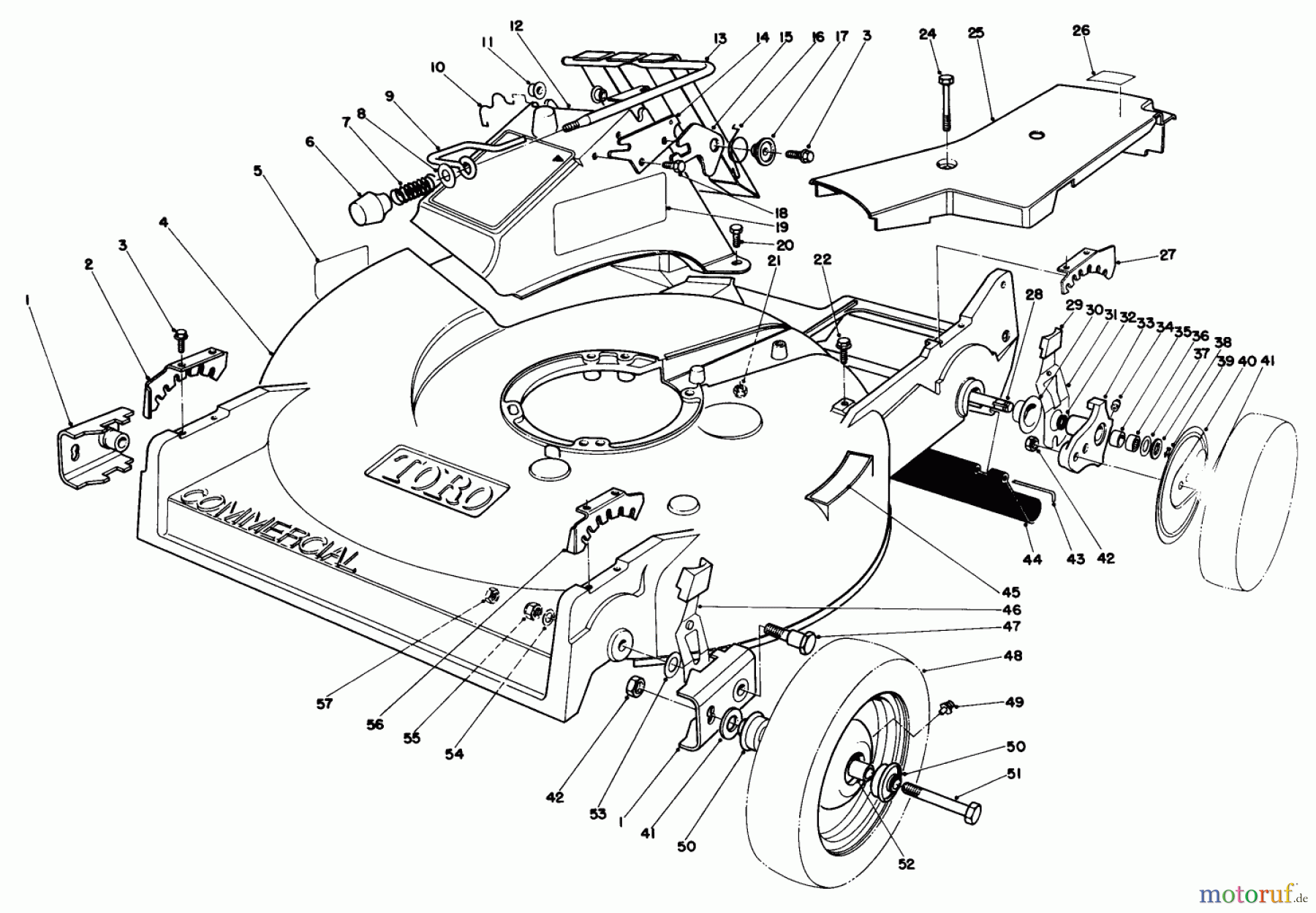  Rasenmäher 22015 - Toro Walk-Behind Mower (SN: 3000001 - 3999999) (1983) HOUSING ASSEMBLY (MODEL 22015)