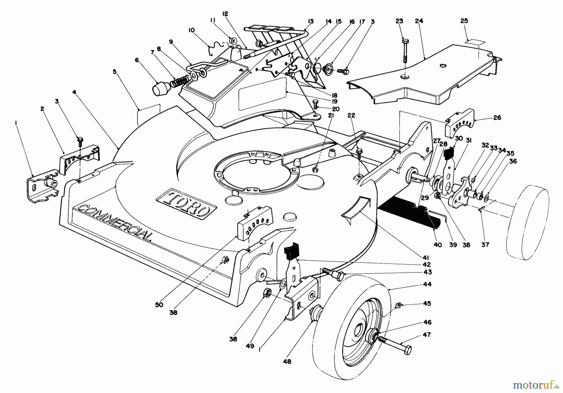  Rasenmäher 22015 - Toro Walk-Behind Mower (SN: 4000001 - 4999999) (1984) HOUSING ASSEMBLY (MODEL 22015)